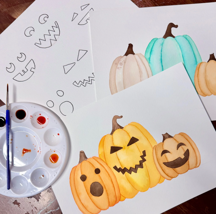 Jack-O'-Lantern Watercolor Class