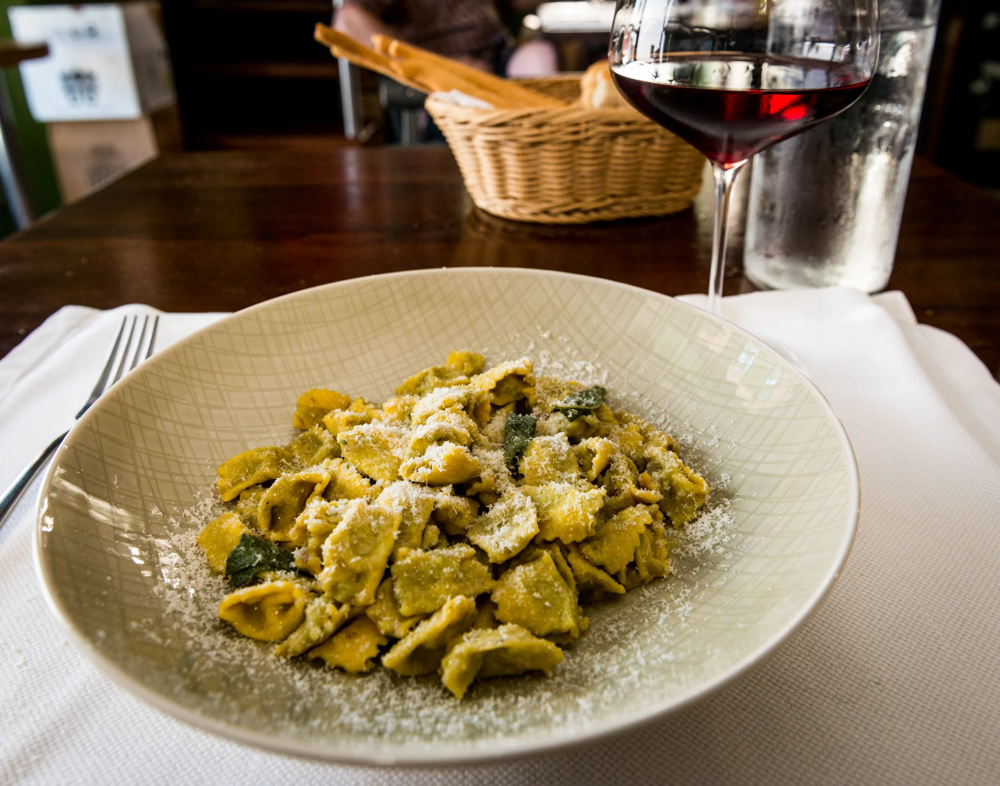 Italy : Piedmont : Agnololloti del plin at Centro Storico in Serralunga d’Alba
