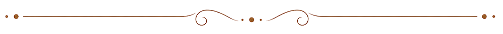 A decorative border with a swirl and dot pattern in a dark color on a beige background.