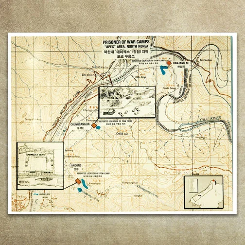 Location of some of the dozen or more POW camps in North Korea, 1950-53 (HQ, United Nations Command, 1987)