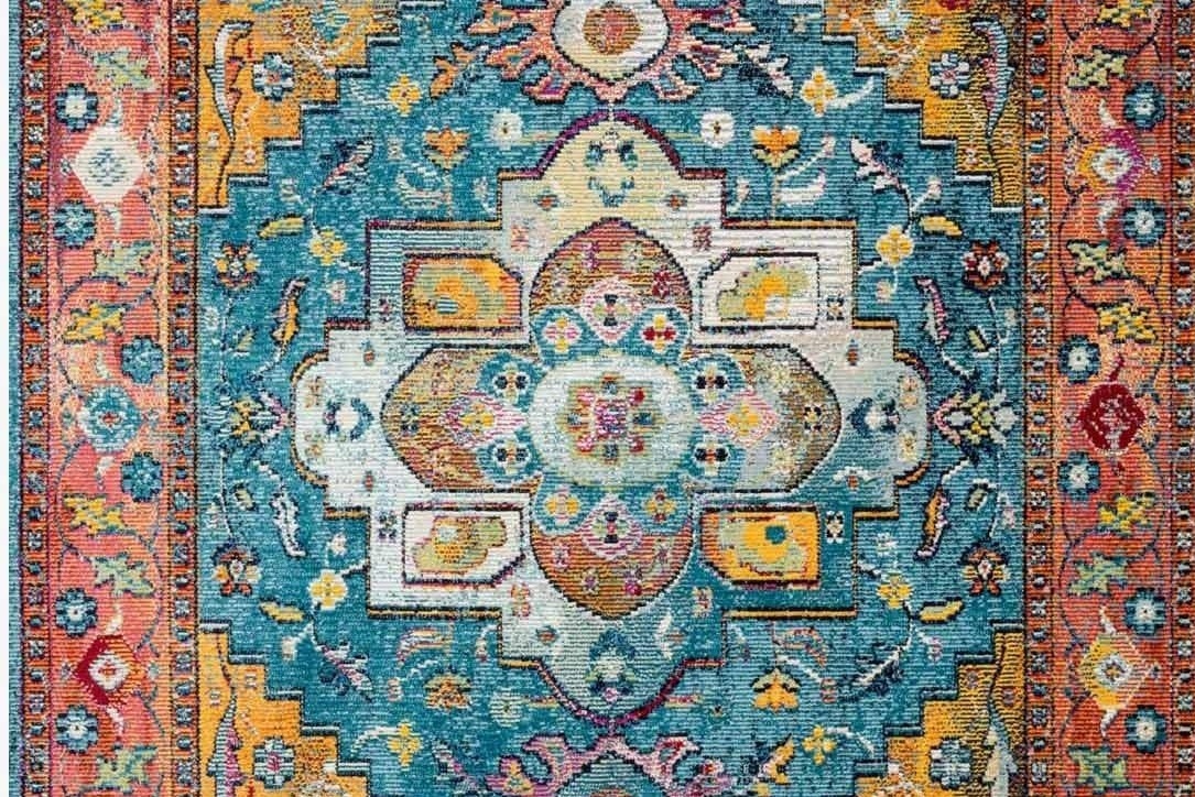 Sylvia Rug in Blue/Fiesta