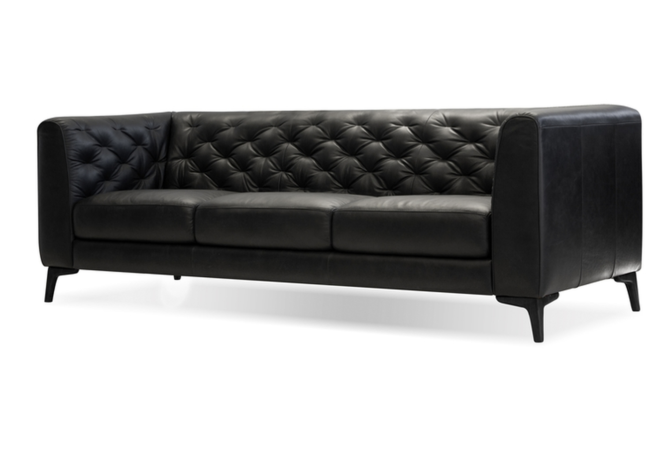 Black Leather Tufted Sofa Retrofit Home, Black Leather Tufted Sofa