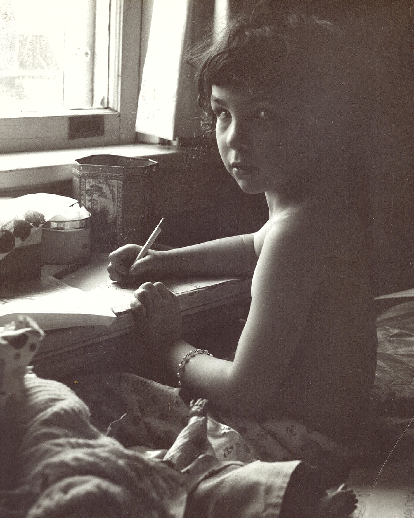 Drawing in my favorite spot, age four (Pittsburgh, PA)