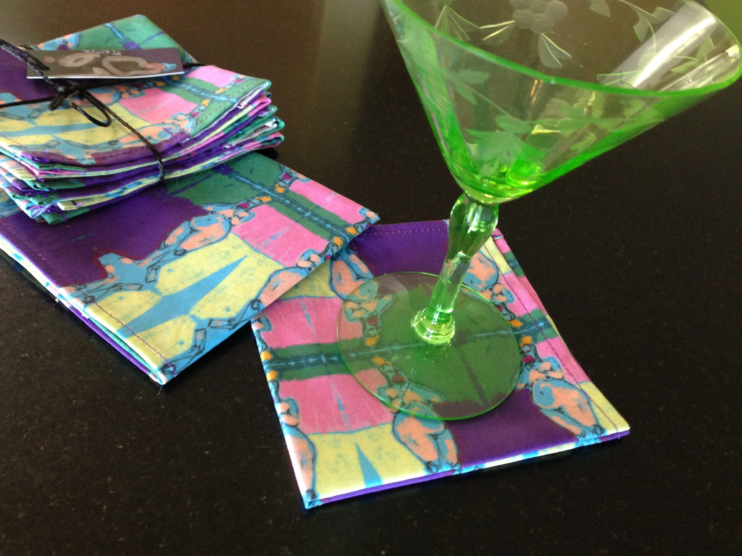 Art Fabric Cocktail Napkins - set of 4 