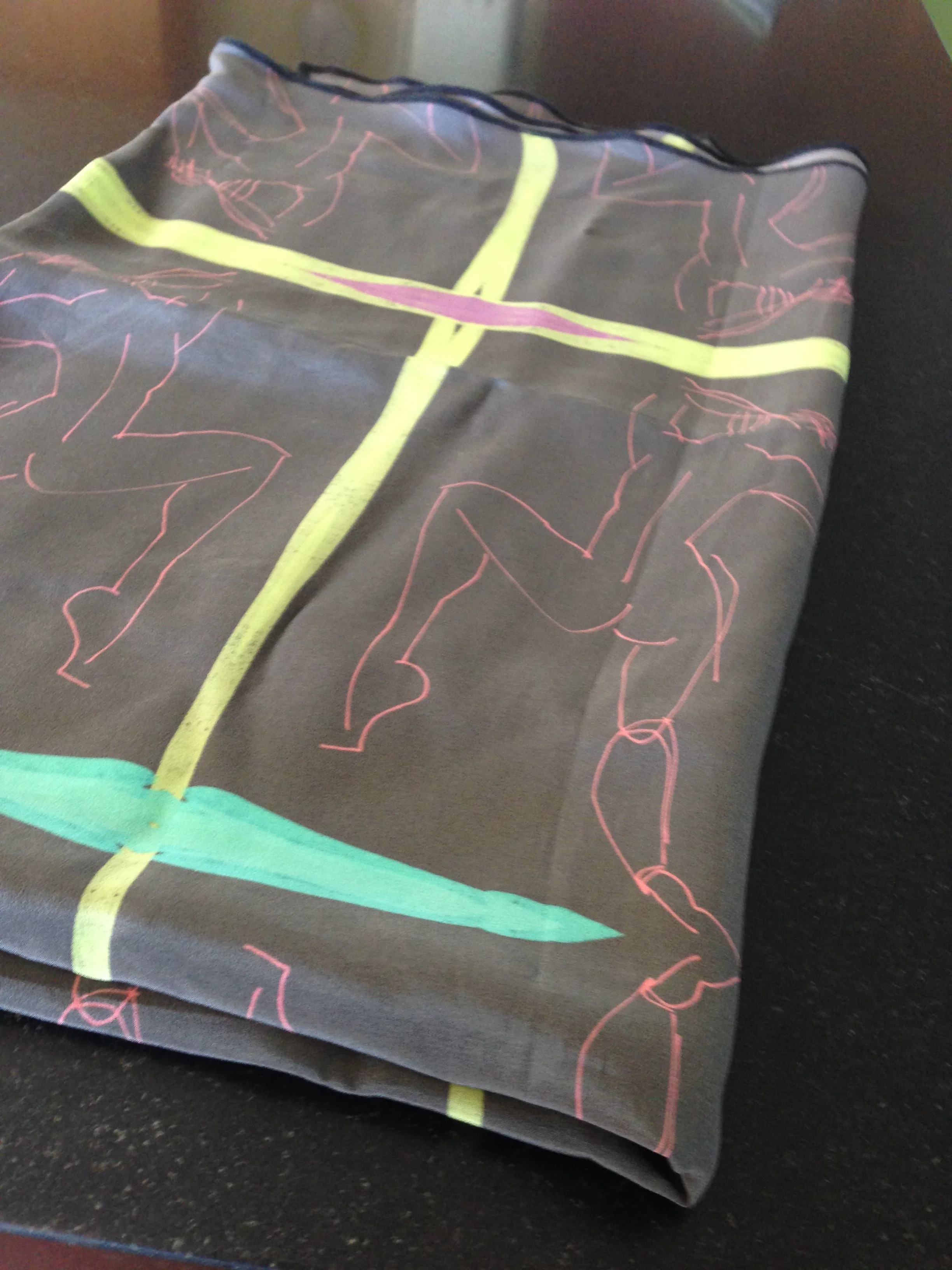 Art Fabric Silk Crepe-de-Chine Scarf 