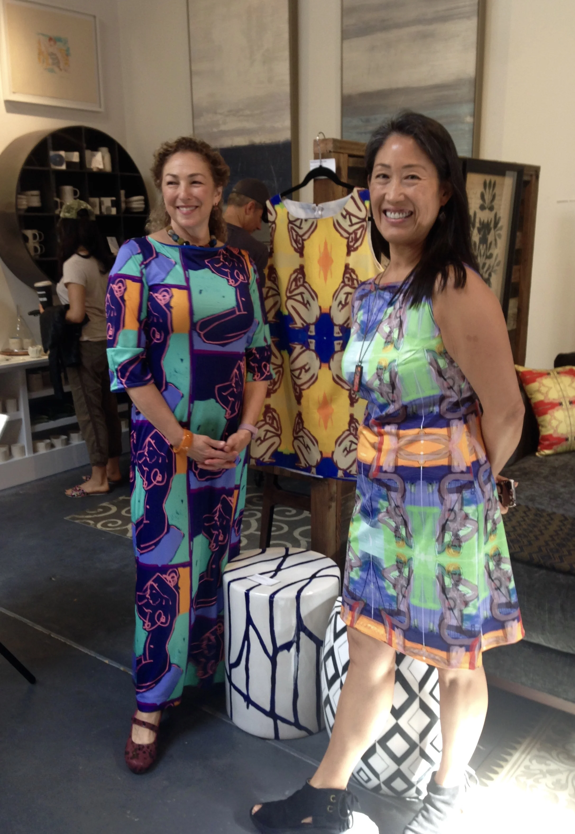 Three of my dresses here. And another of my art dresses in the background.