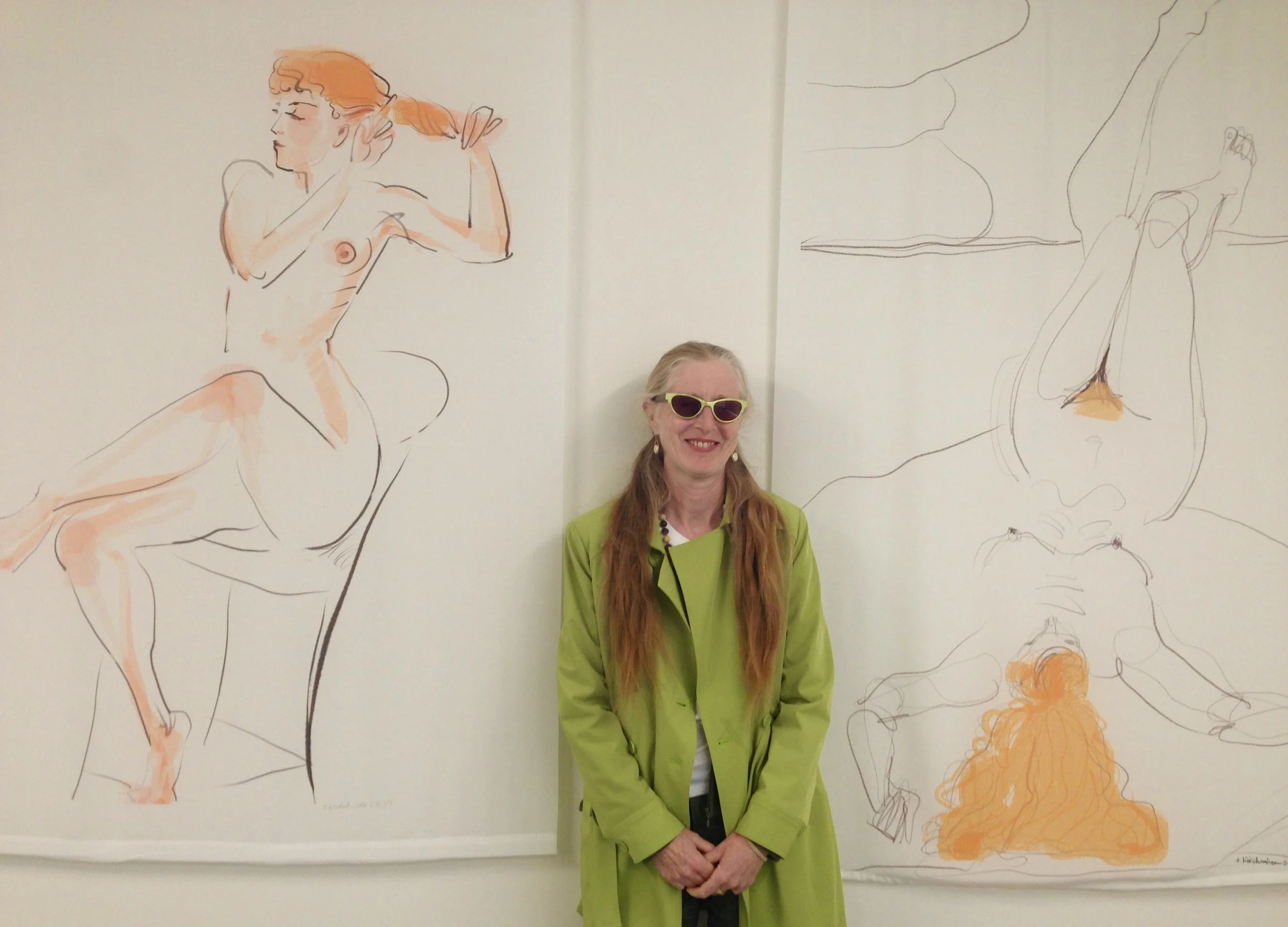 This is my friend who stopped by during her Thanksgiving visit. She felt an affinity for the red-haired subjects in these scrolls. November 2016