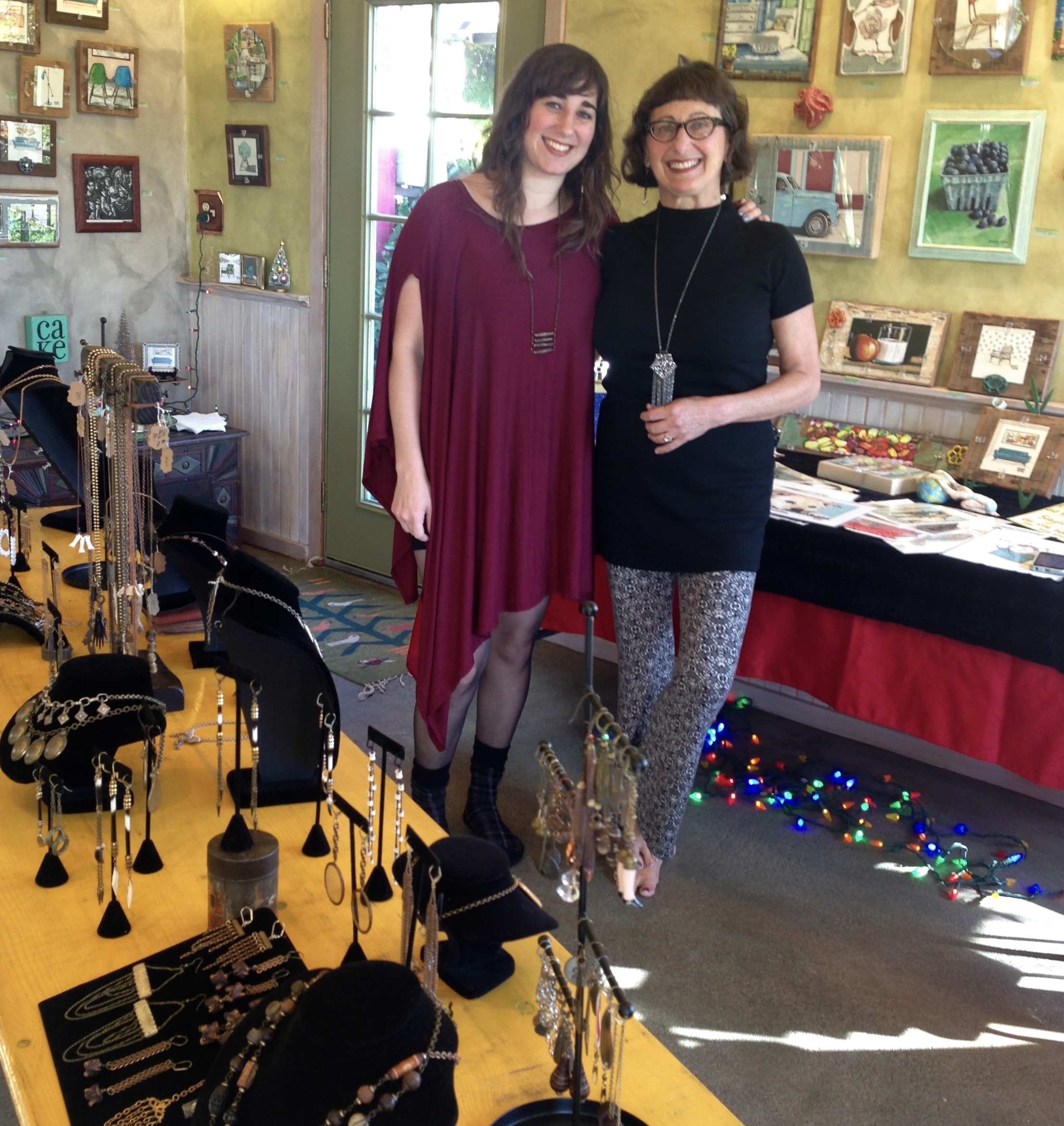 Hosts and artists Alivea and Gayle Cole at The Blueberry Farm. Thanks! December 2016
