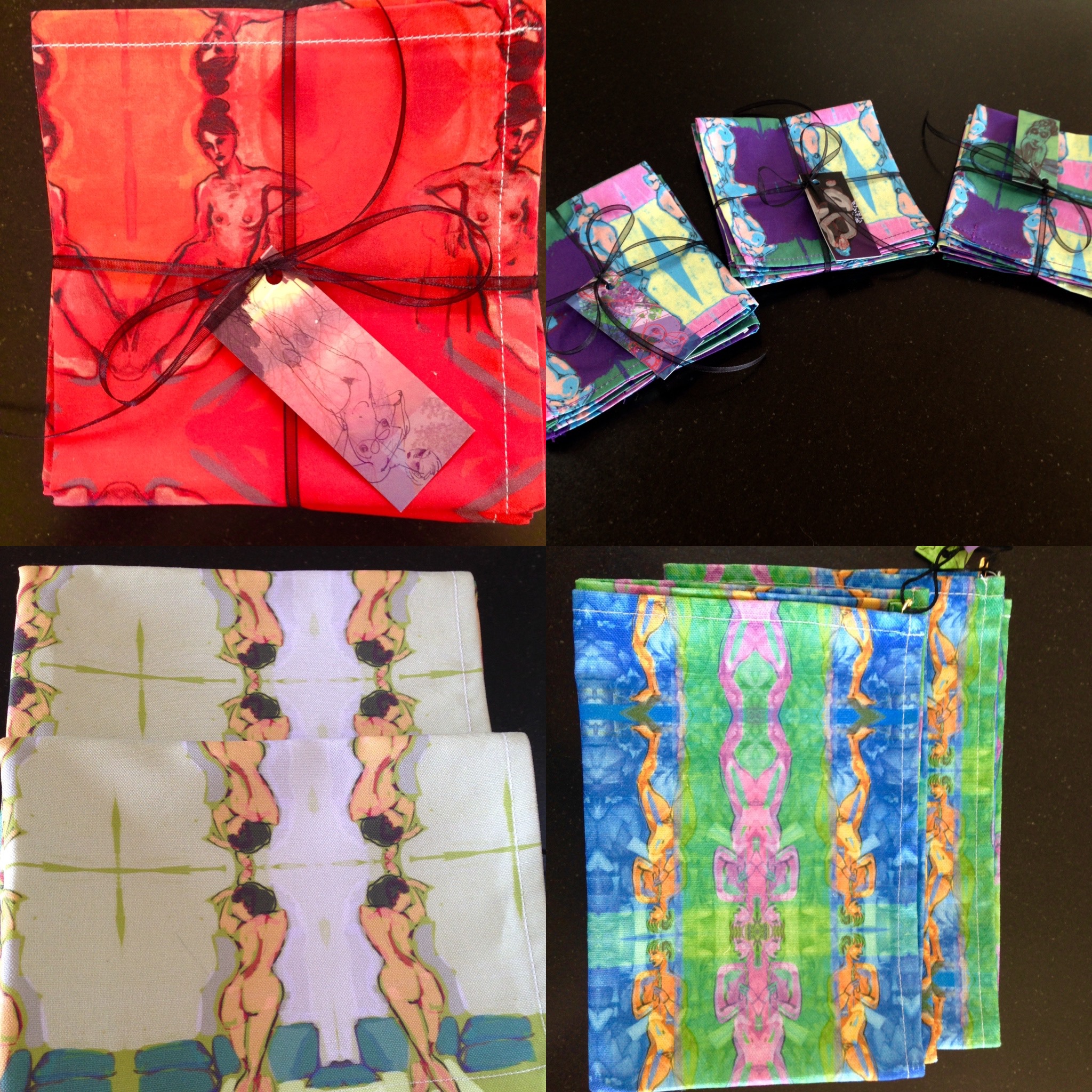 Last year I was dabbling in making textile art merchandise - cocktail napkins, tea towels, and placemats - but I probably won't continue making these products. I have a tiny amount of stock left - so contact me if you are interested!