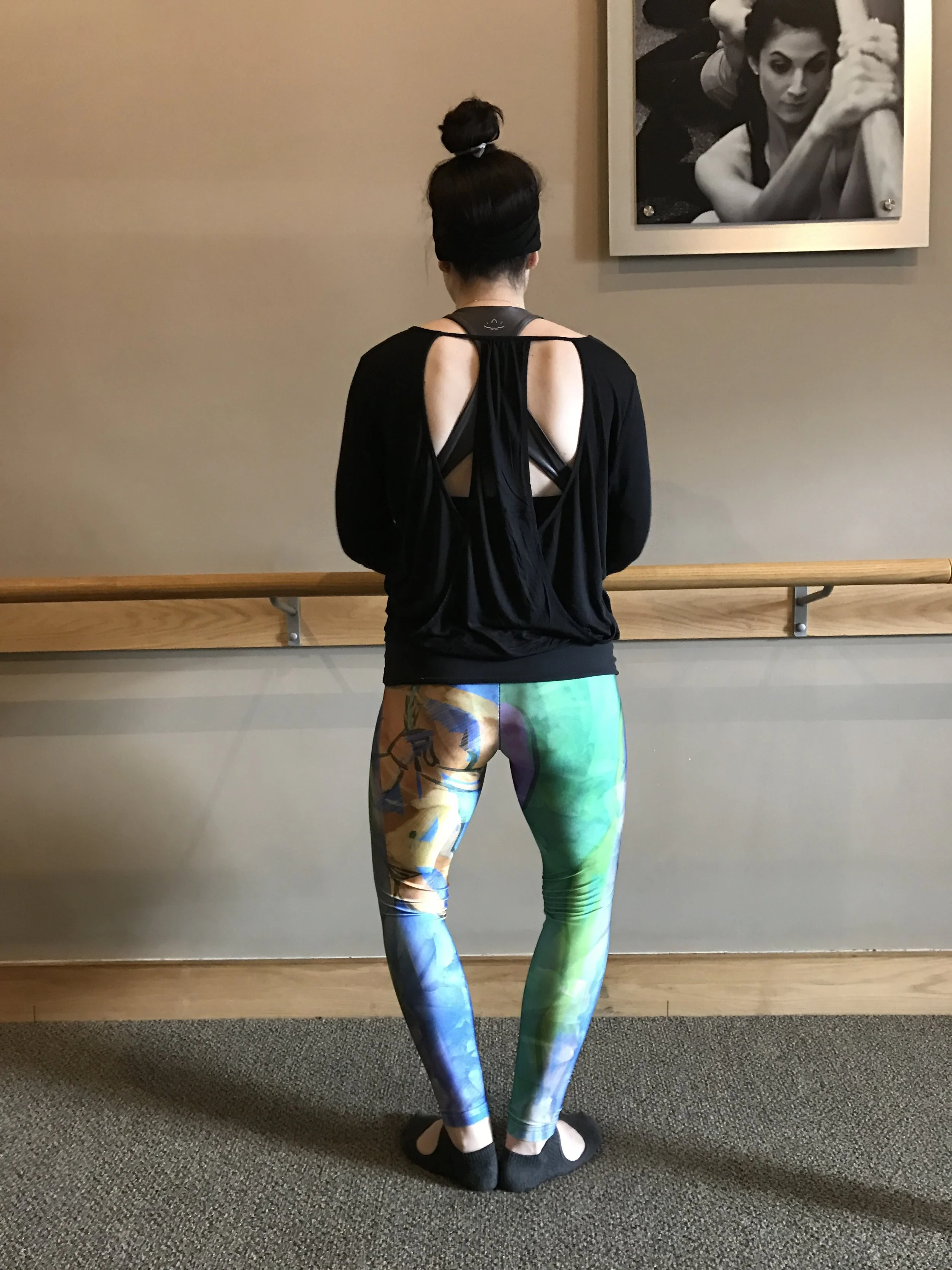 At the Pure Barre studio on West Portal, instructor Kelly Leslie wears my art leggings.