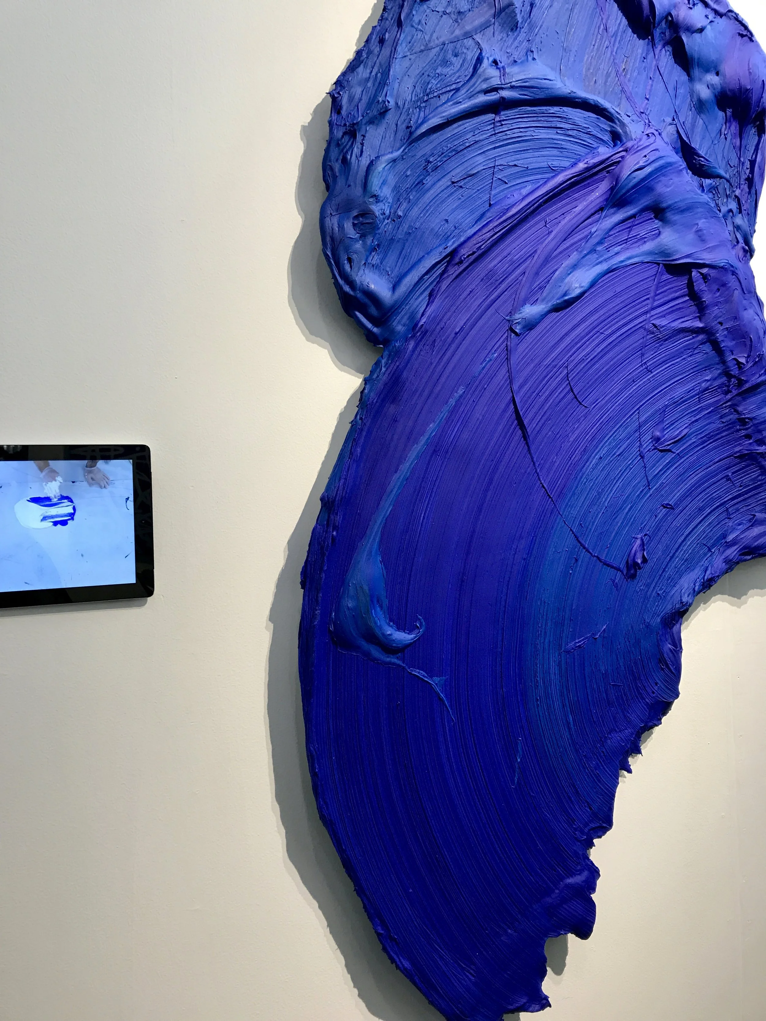 Speaking of bold strokes at the Art Market, here's a gorgeous ultramarine blue piece that caught my eye.