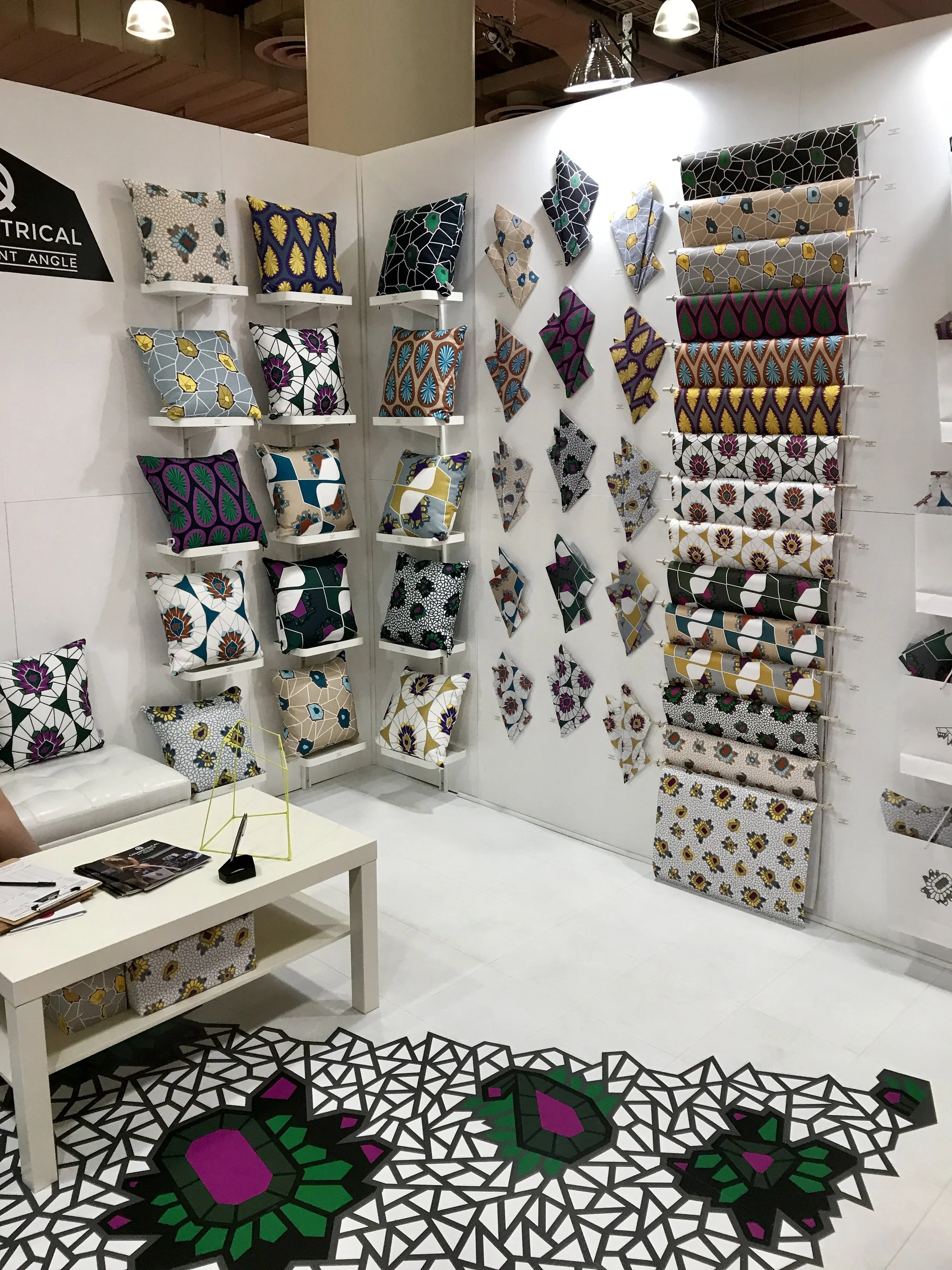 At the Surtex Trade Show in NYC, for art licensing, an attractive booth.