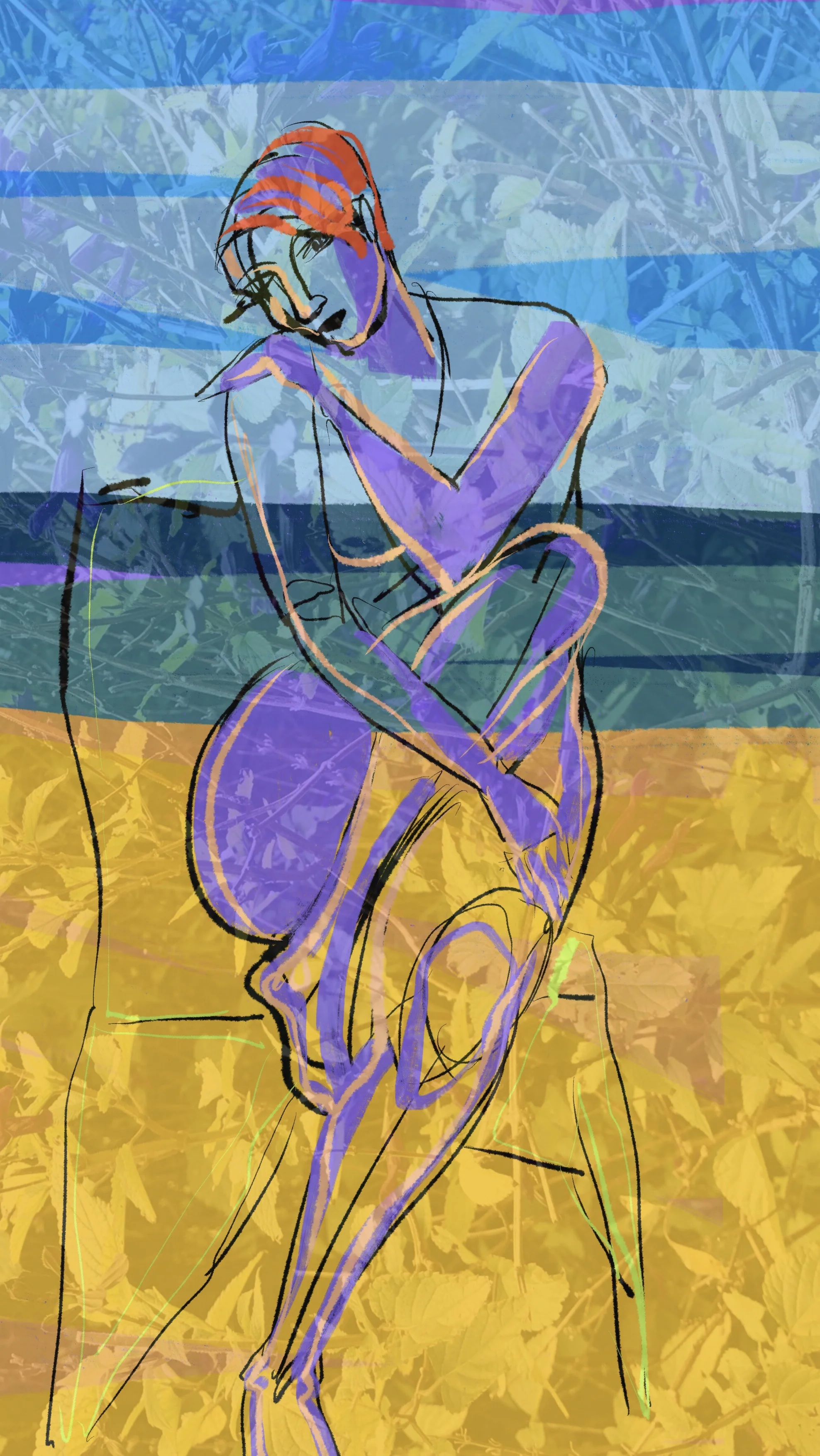 Not in any shows yet - but a new piece combining beach, landscape, and figure.