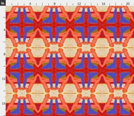 An image from my design studio. I made this pattern into wrapping paper but not fabric (yet). From my Red, White, and Blue series.