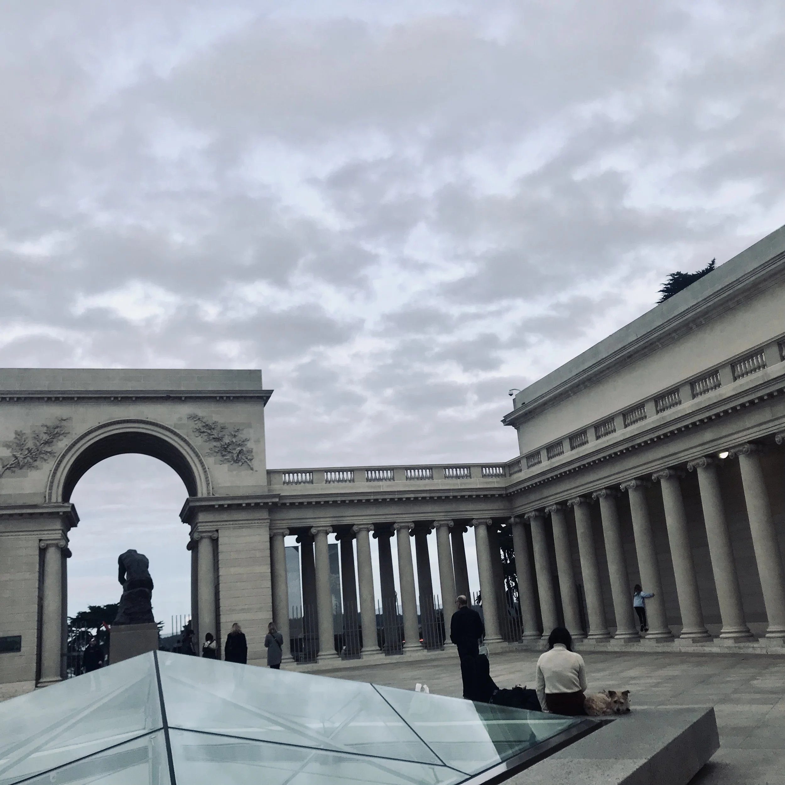 Stormy gray SF winter skies. The Legion always reminds me of the Louvre.