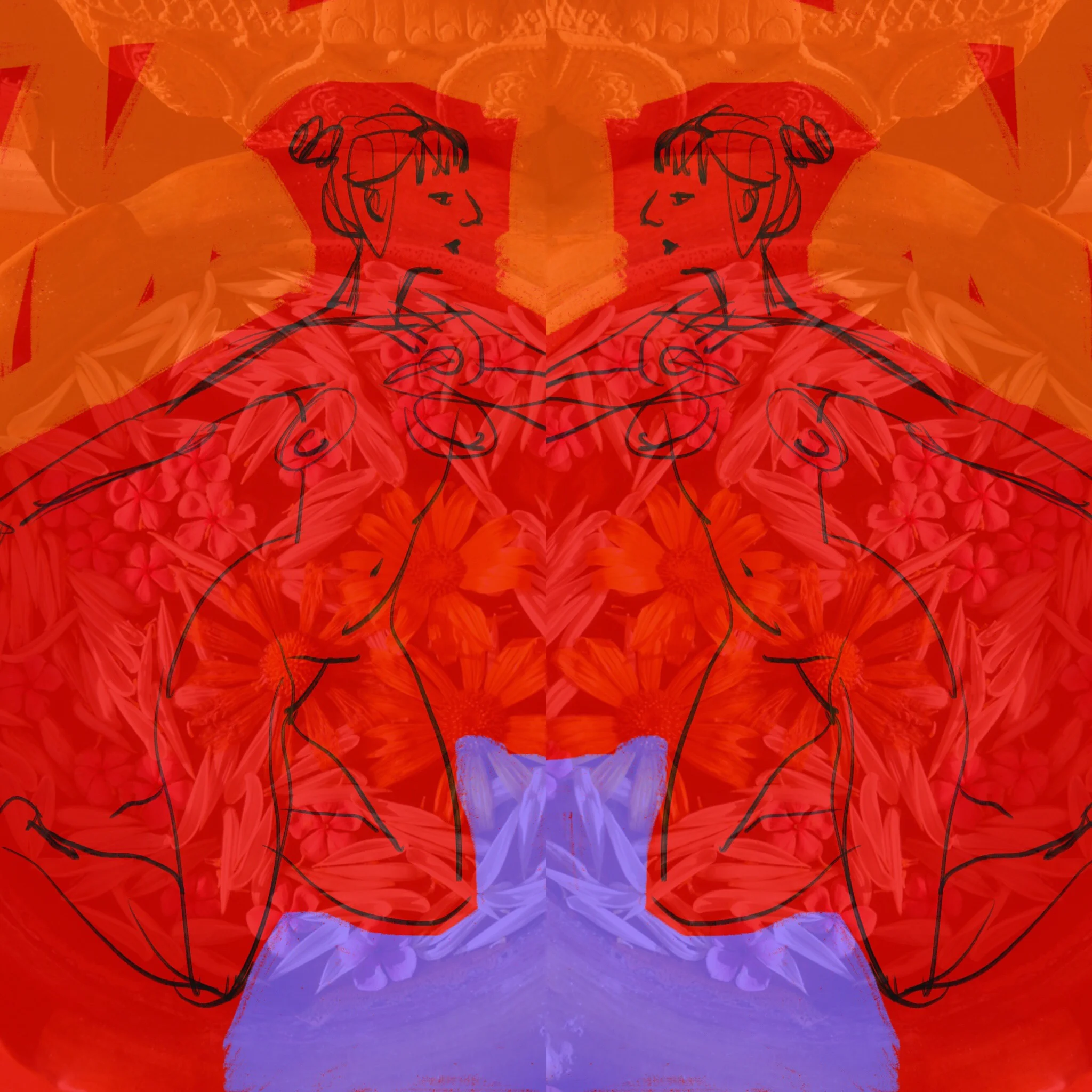 “Mirror Series: Offering” is an image I shot in Burma then collaged with a mirrored life drawing.