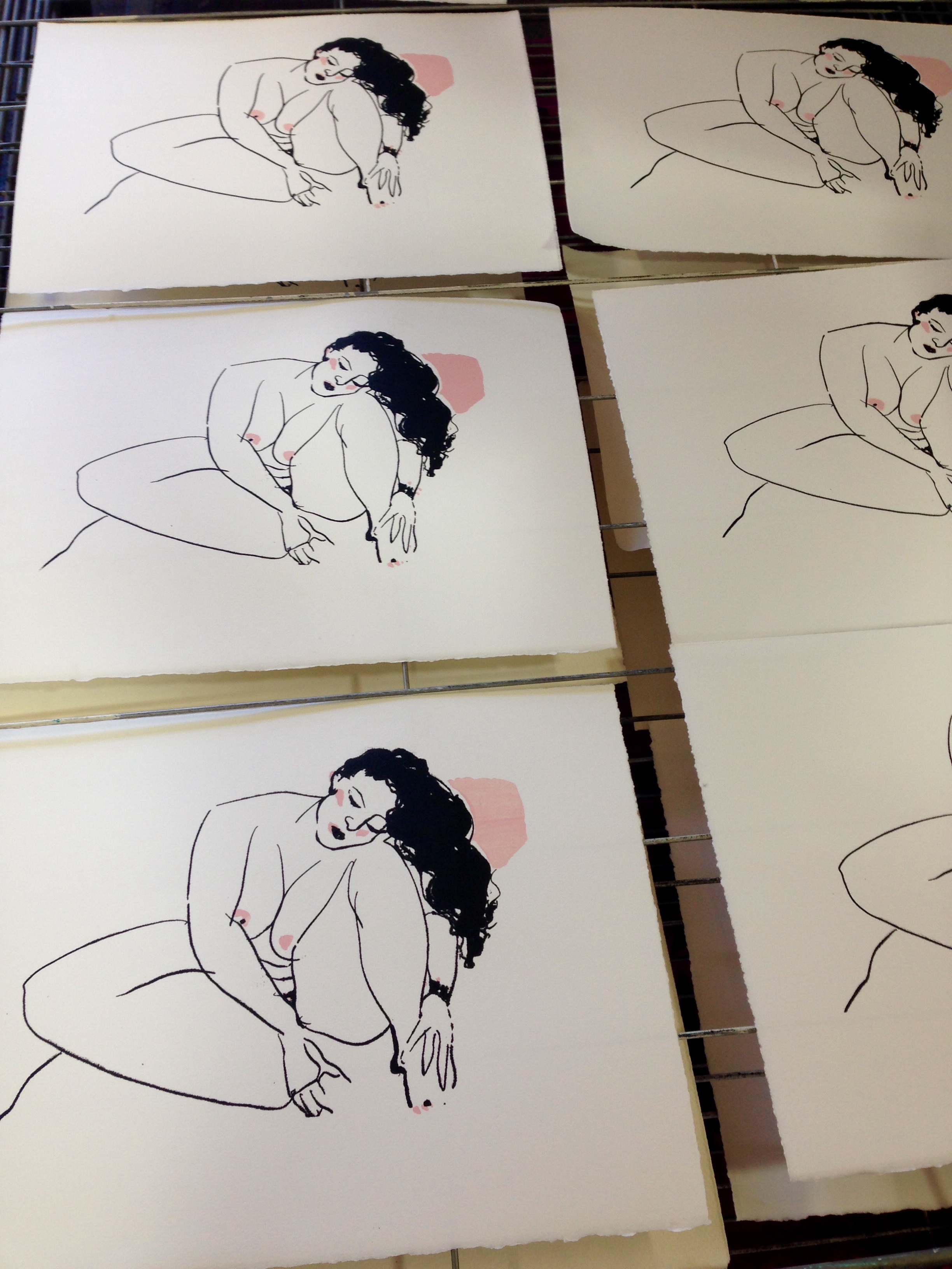 Weekend at Kala making silkscreen prints in 2017 - I still like to explore all methods and mediums. My work sometimes looks like it was silkscreened.