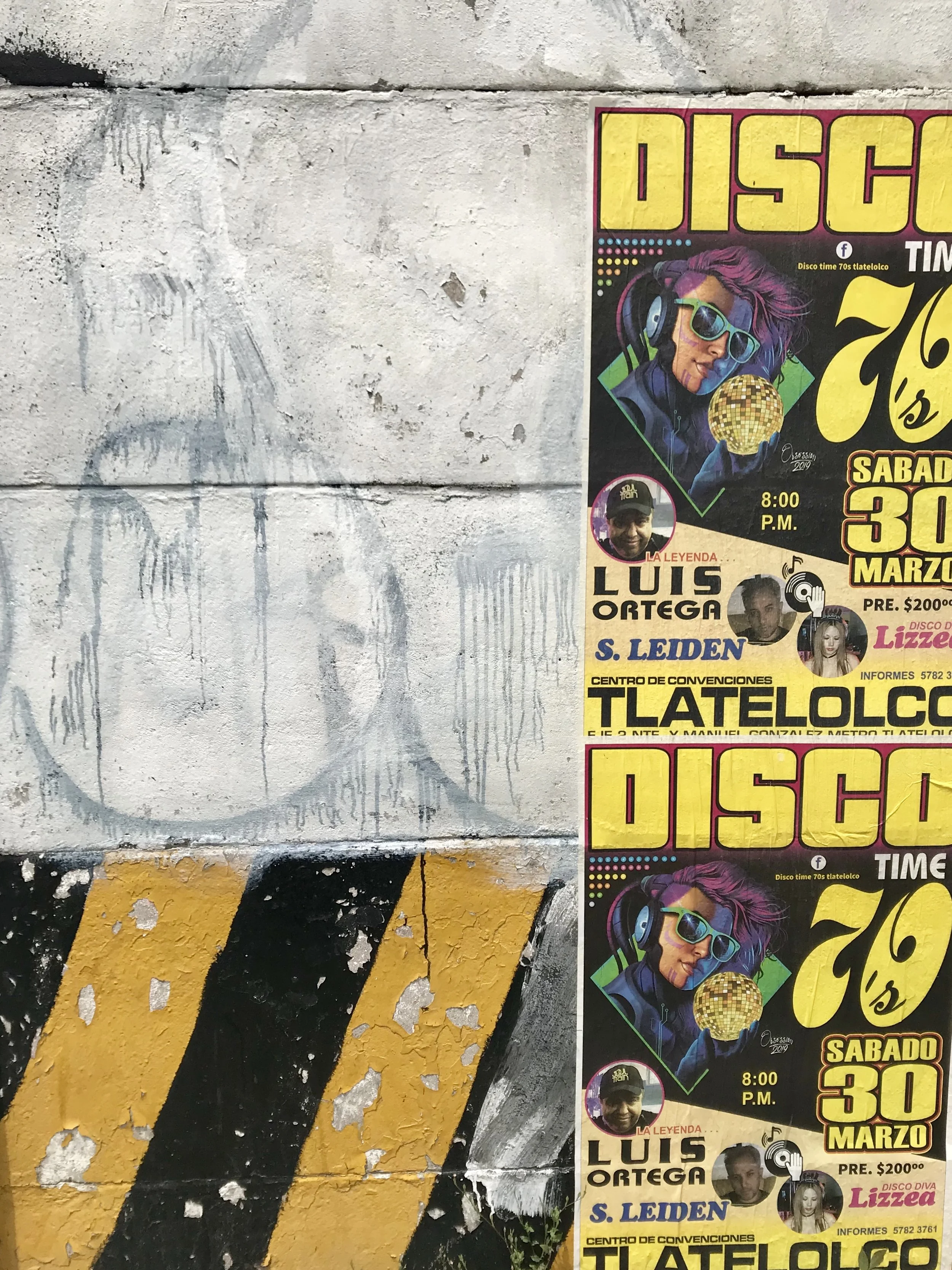 Hazard paint, grafitti and DISCO posters!