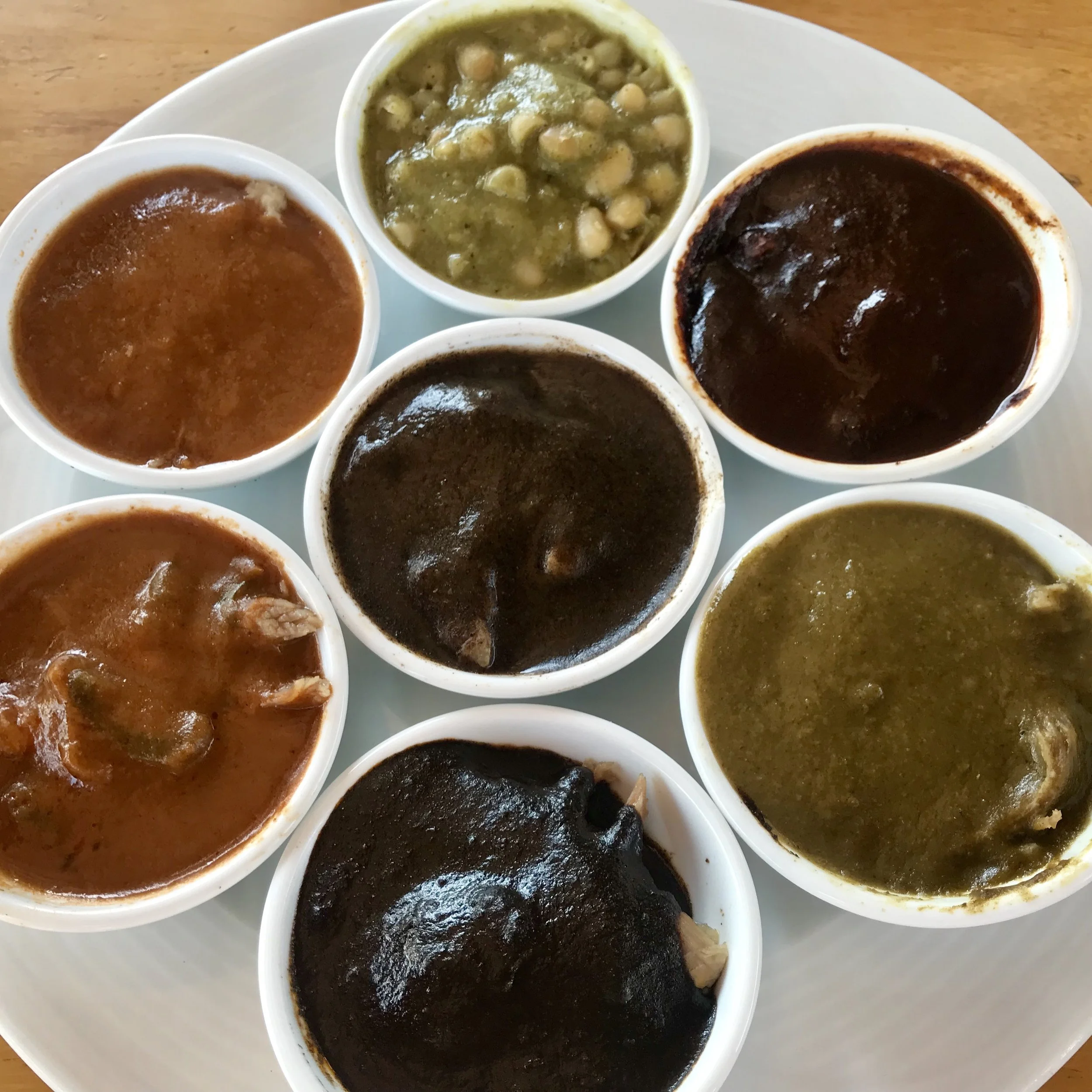 Three of these moles are the real deal and the rest are more like stews. But so fun to try to them all!