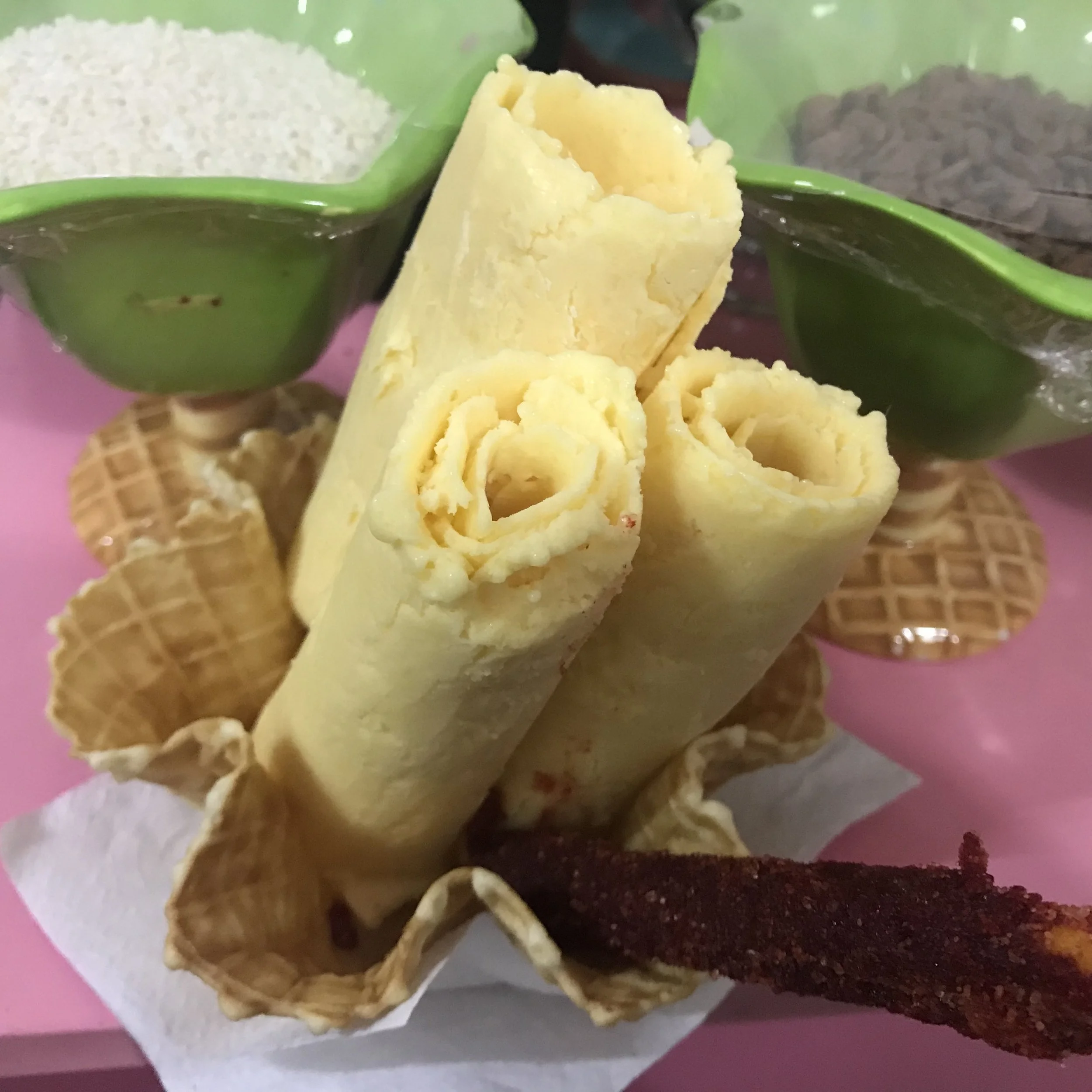 Why did this place come up as the very best ice cream in Oaxaca? After a long dark search we found the ice cream shop. It turns out it’s made of soy milk in this super strange process. Not good at all!