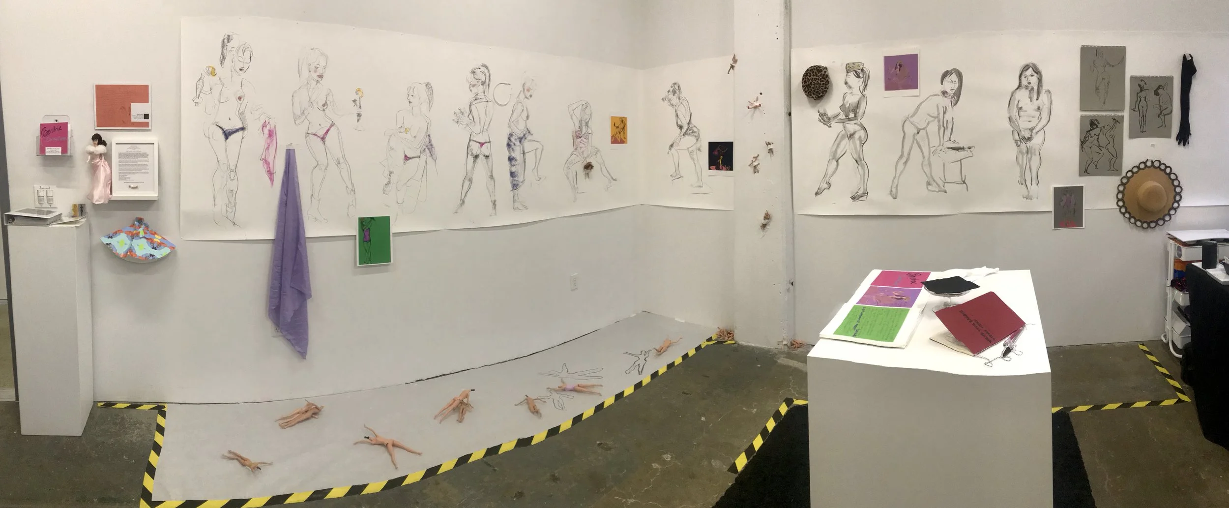 A work-in-progress art installation by Susan R. Kirshenbaum during her Black & White Projects (BWP) Art Residency, April 2019, San Francisco, CA