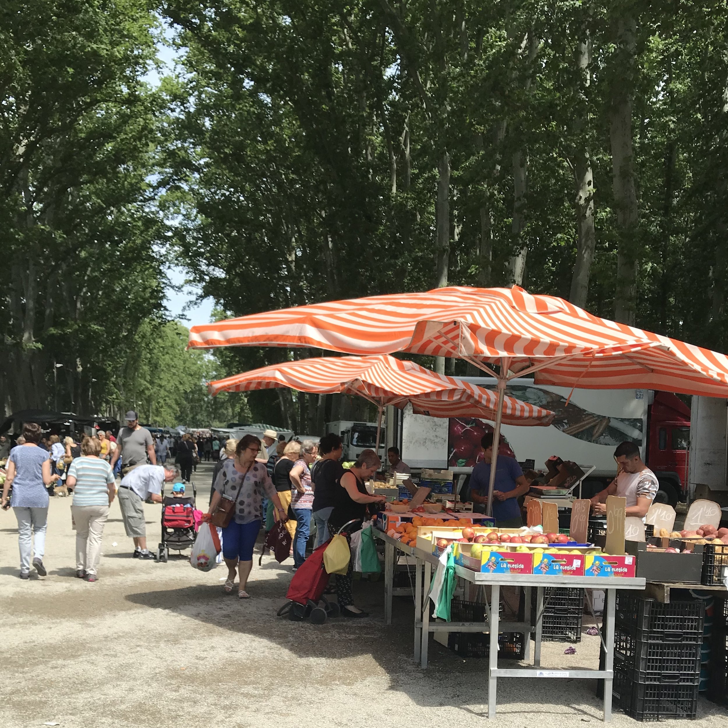 We immediately hit Girona’s Devesa market (in the park) for the most inexpensive food you can buy in these parts.