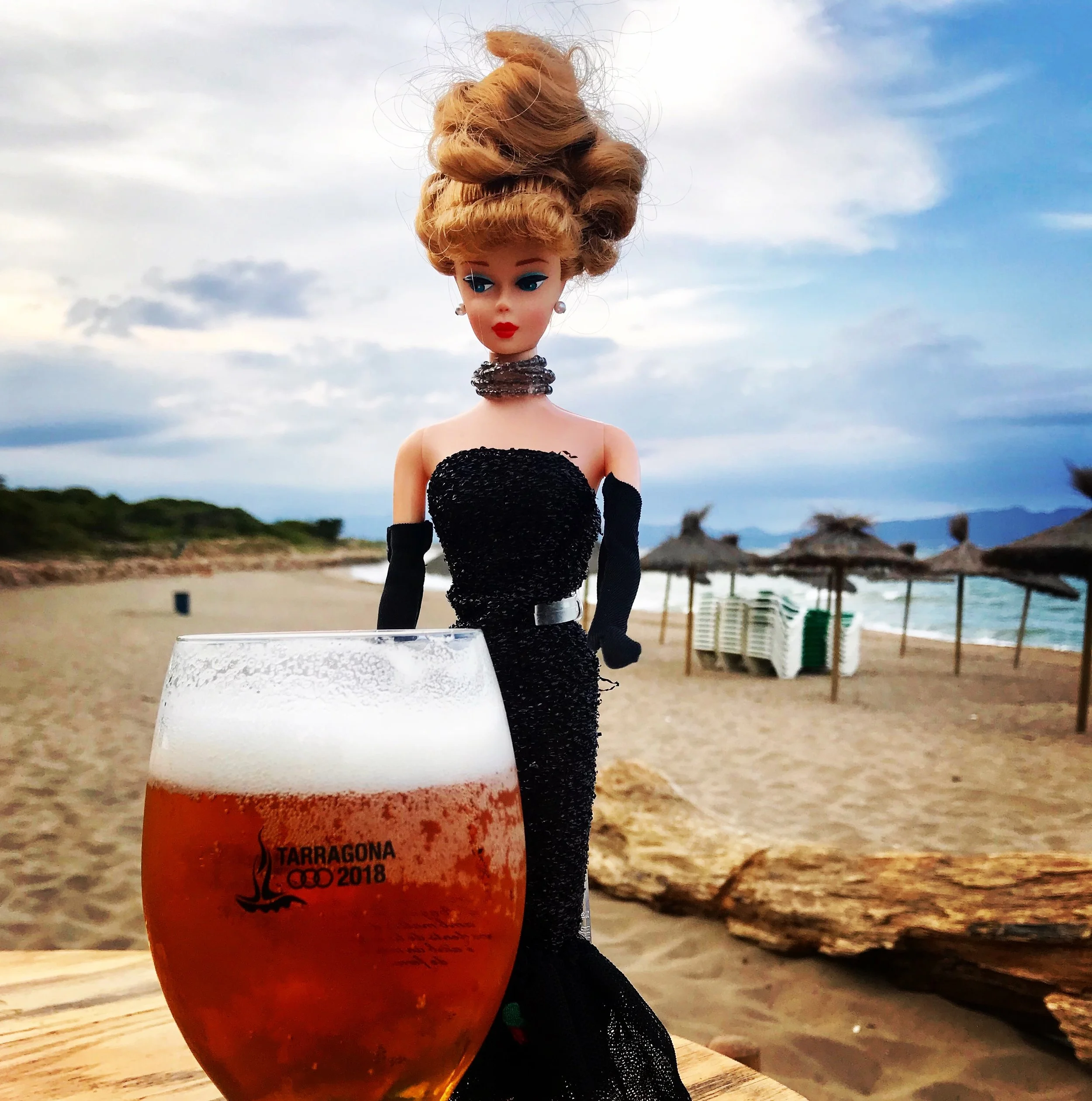 Barbie having a beer at the beach. It’s the perfect way to end the day here.