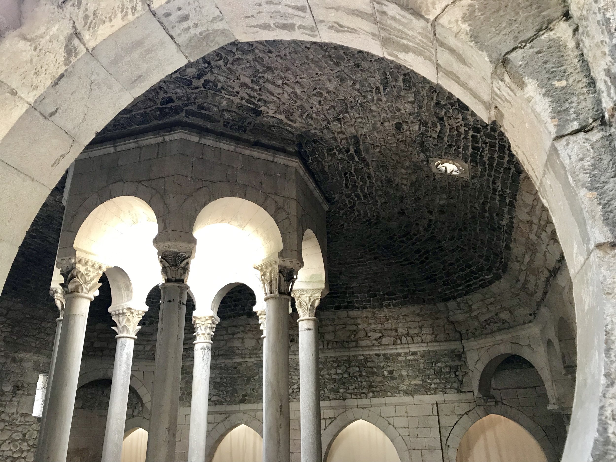Girona’s “Banys Arabs” are not actually Arab baths, yet they are quite old and in the style of the Moors (who were in Spain for a very long time).