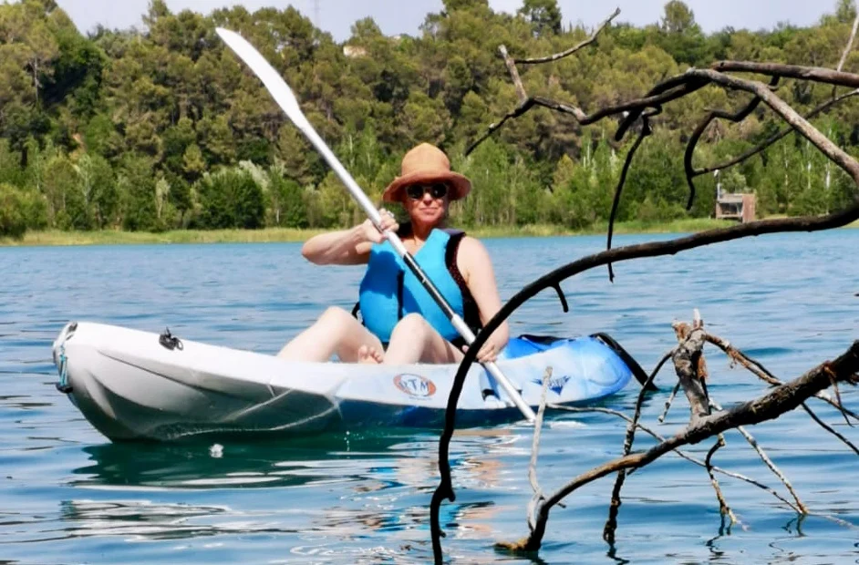After I got the hang of kayaking I enjoyed the quiet water and small fish below. Photo by Shelley Hill.