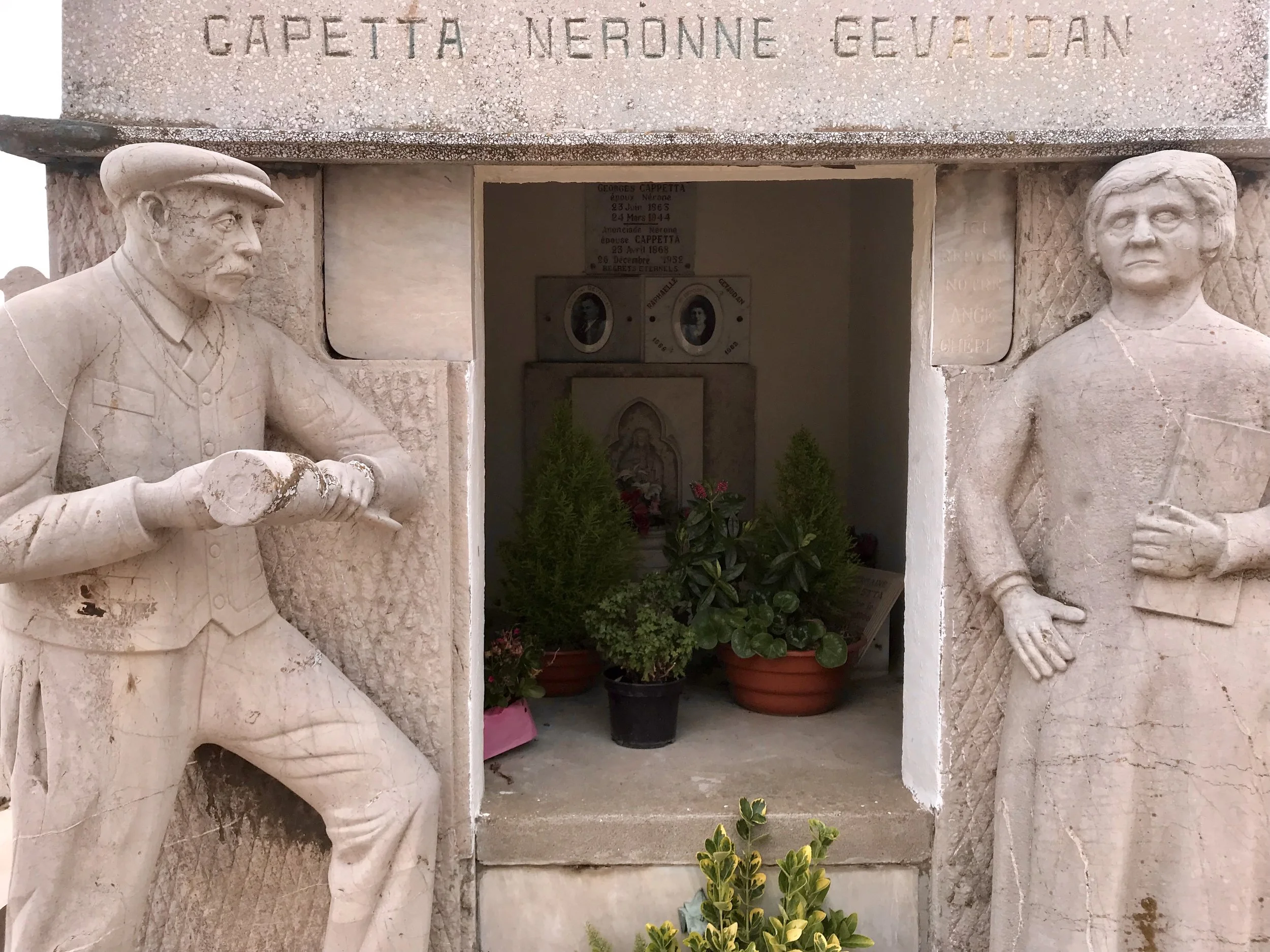 Stories here are so frequently illustrated through gravesite art. This man was a woodworker.