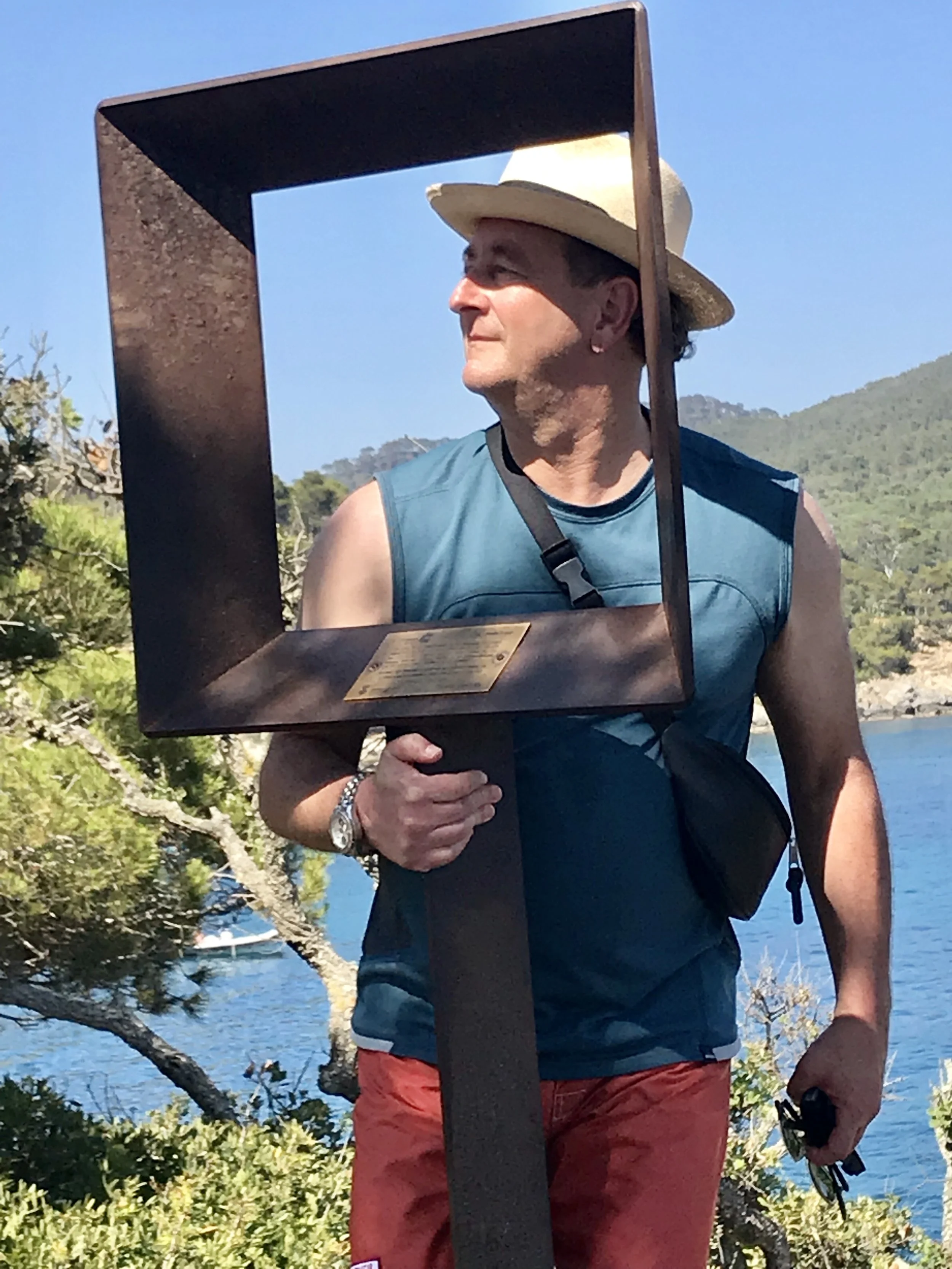 Richard framed by a Daliesque element.