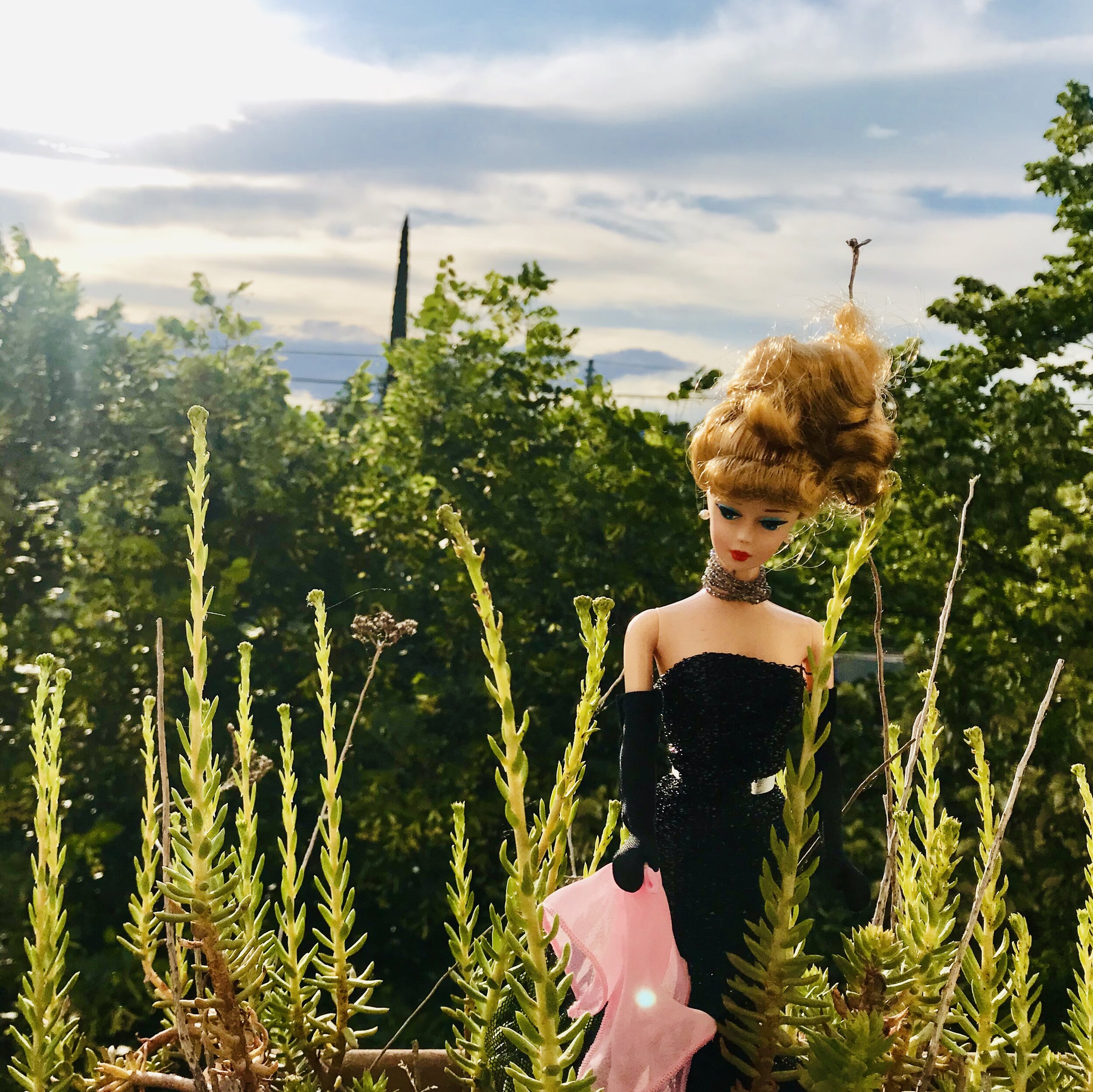 Barbie in Girona on the balcony