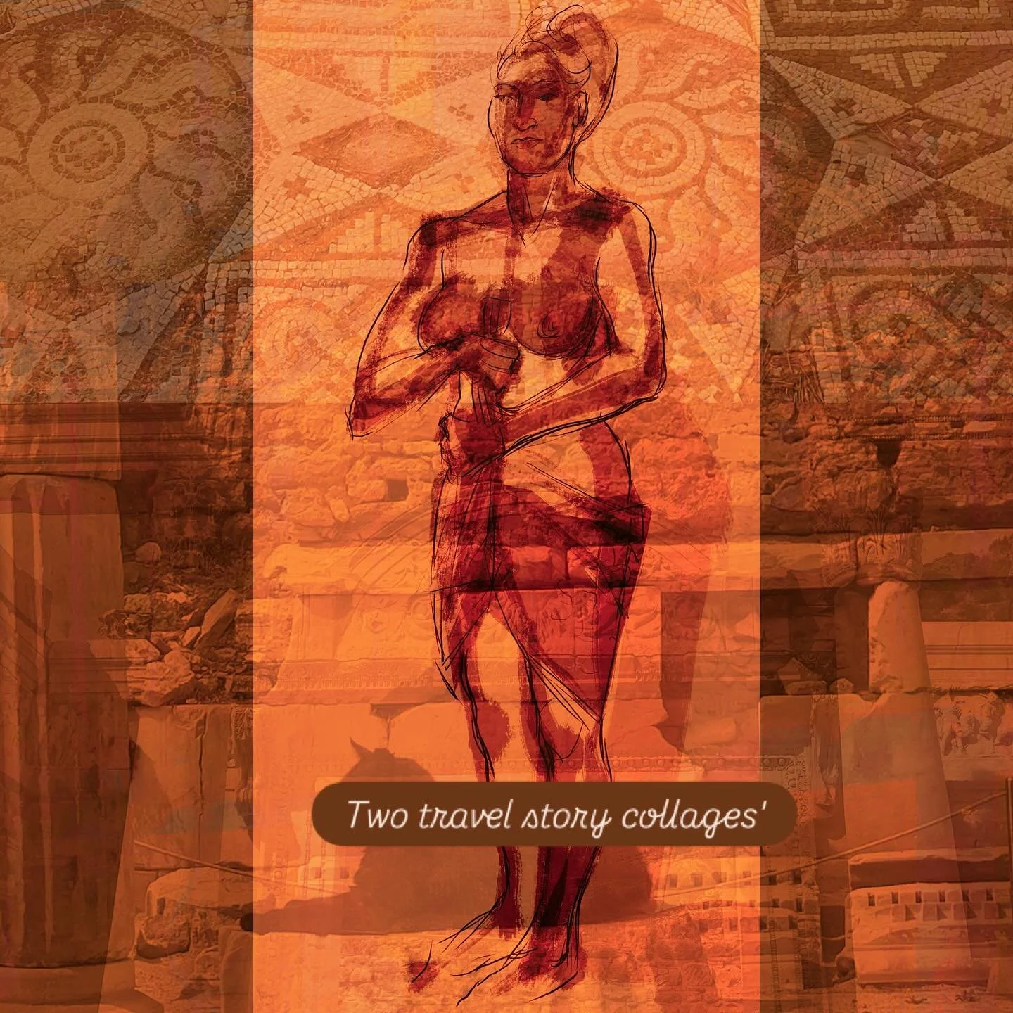 The first piece you see here is titled Ephesus: ancient city unearthed and the second is Rhodes: deportation of a community 
#artandtravel #touringgreece #touringturkey #collageart #digitalart #lifedrawing #figuredrawingsession #modeldrawing #histori