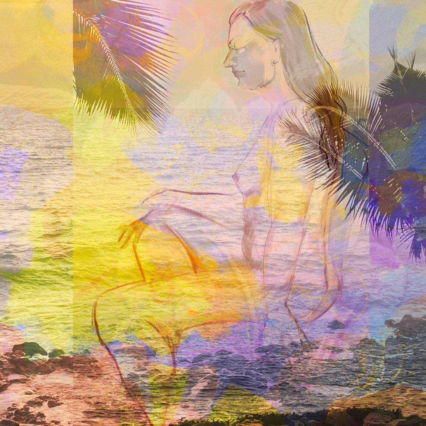 Made in Maui
Drawn from life on my iPad in SF, then added layers of my photos taken on vacation in Maui as well as my abstract digital paintings and voila...My women an nature series continues.#maui #womenandnature #lifedrawingmodel #digitalcollage #