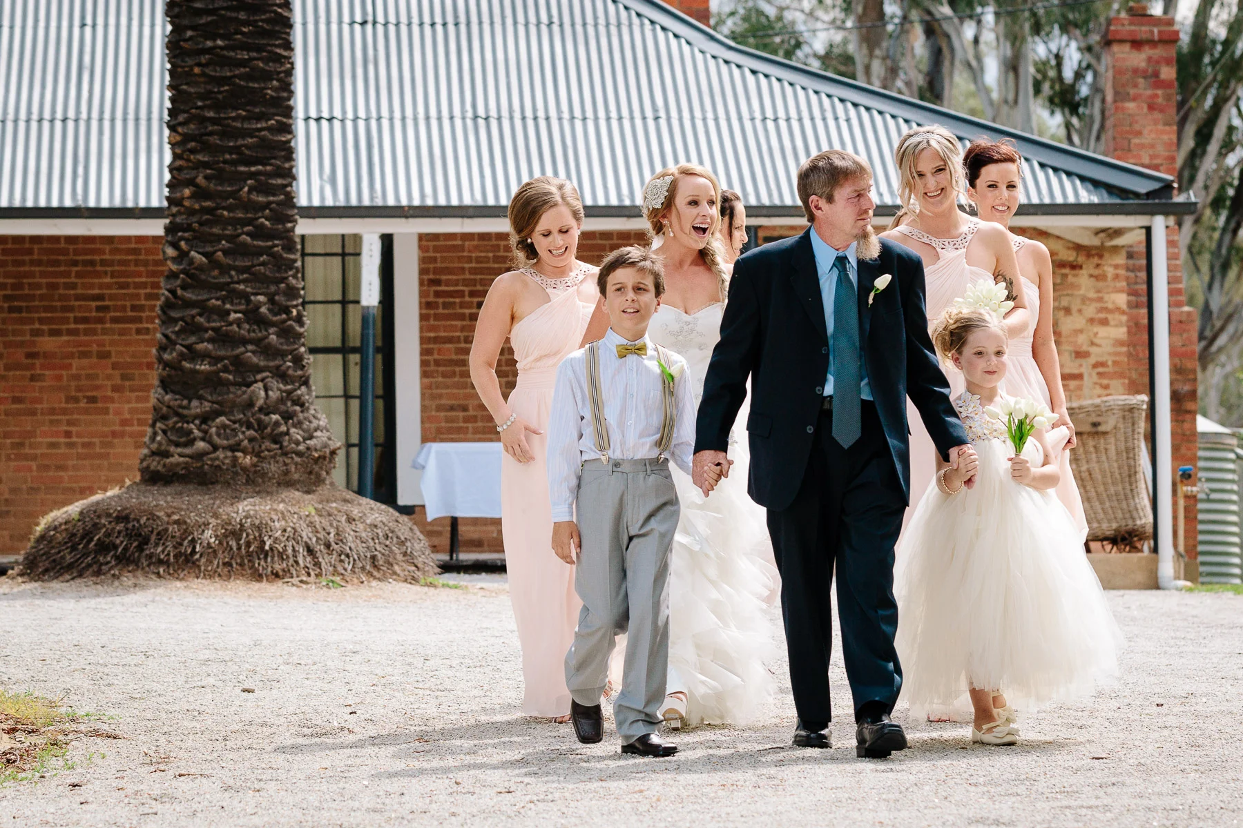Ceremony out the front of the Homestead at Perricoota Station, Echuca