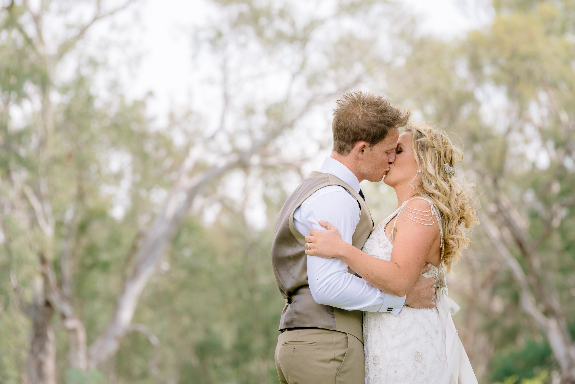 First kiss by the Murray River at Perricoota Station, Echuca