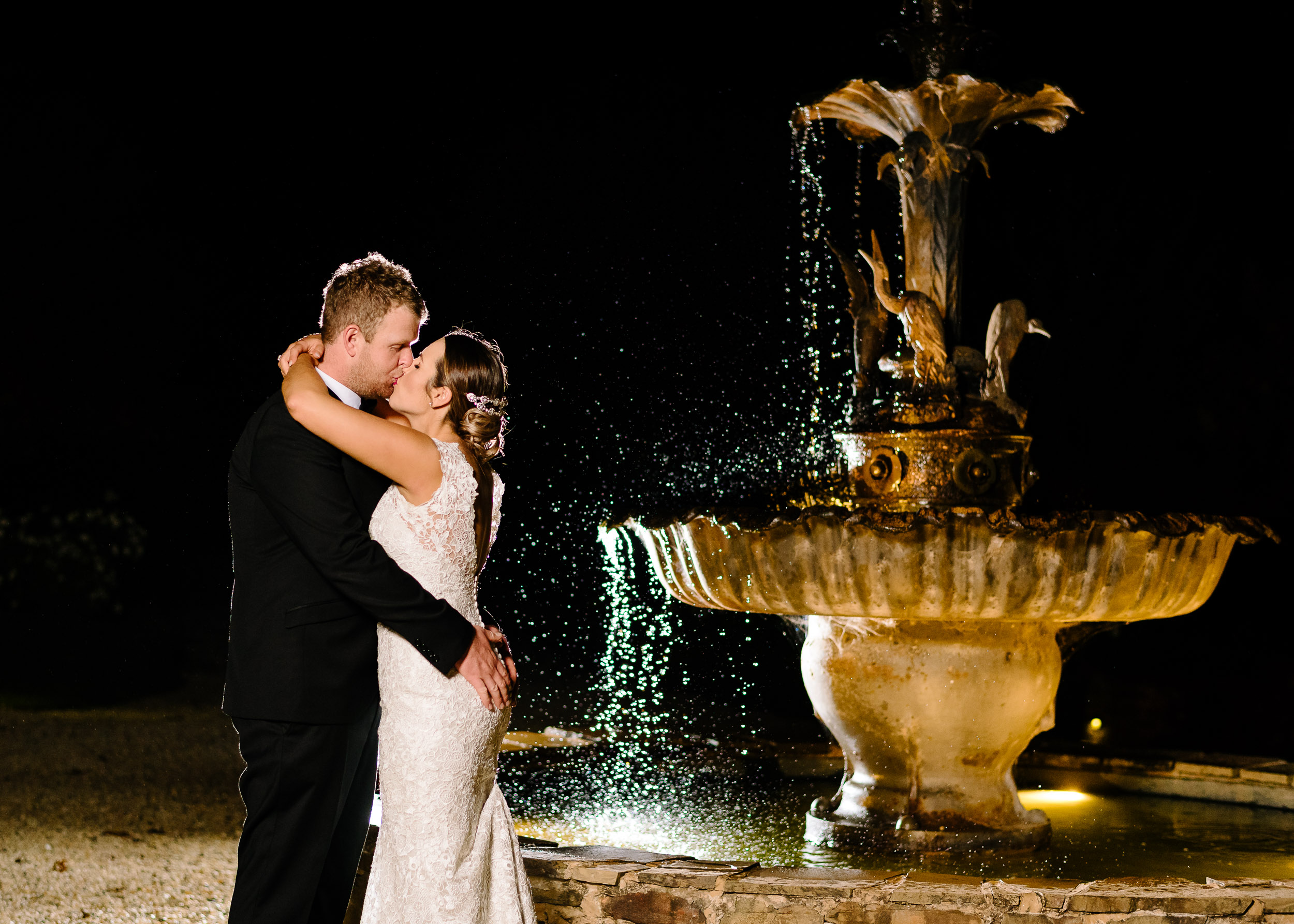 Sault Daylesford Wedding Photography Night Fountain