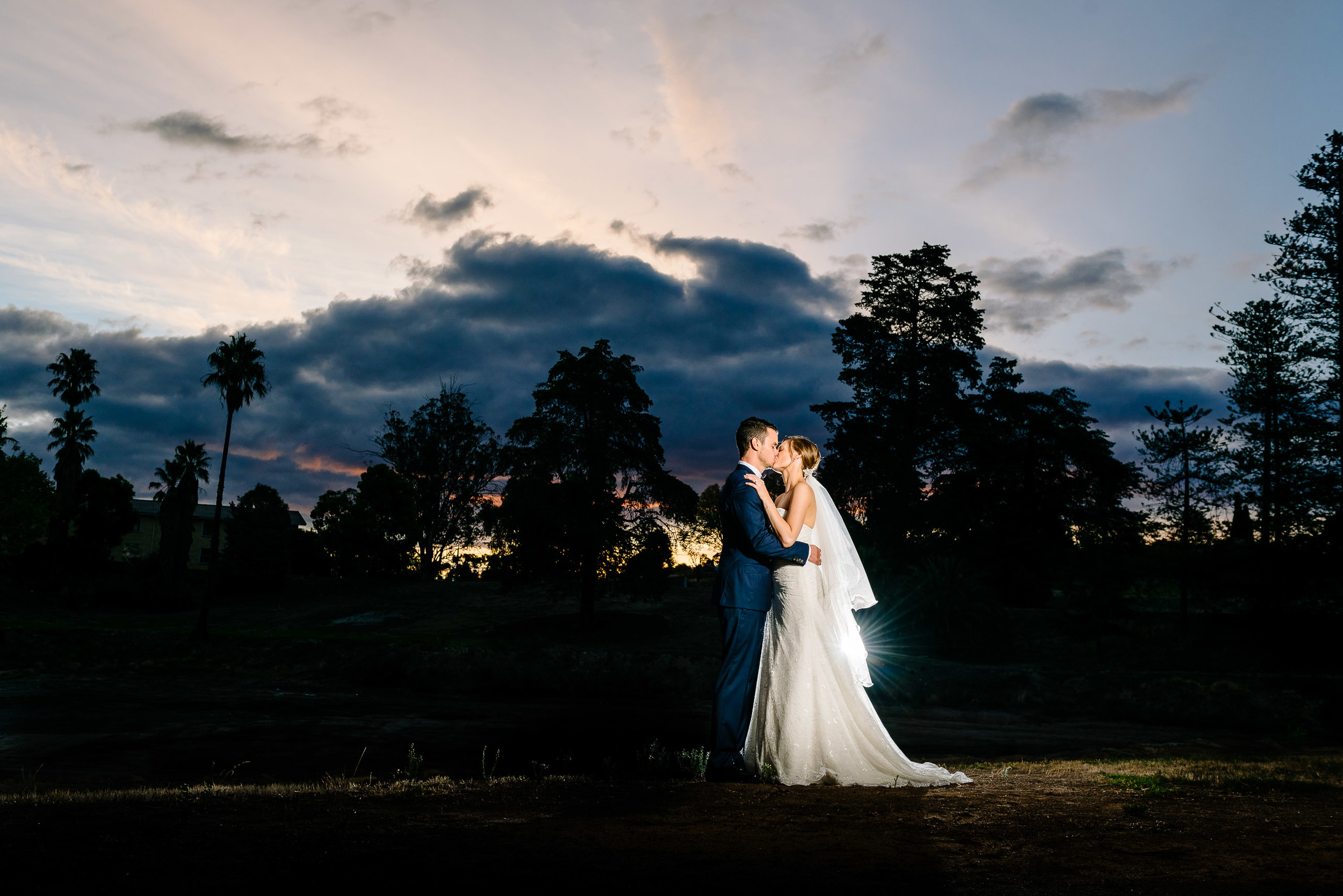 Sunset at Fortuna Villa Wedding Bendigo