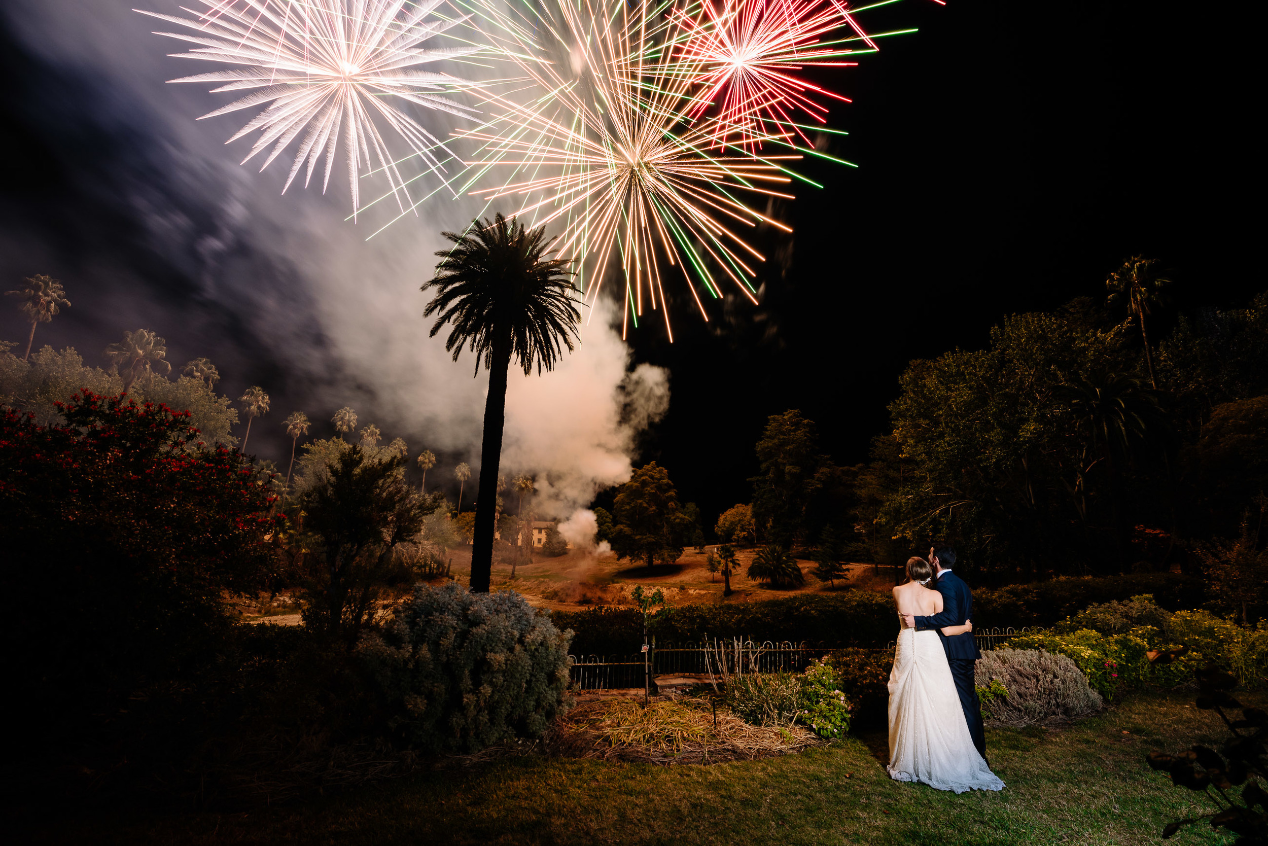 Fireworks at Fortuna Villa Wedding in Bendigo 