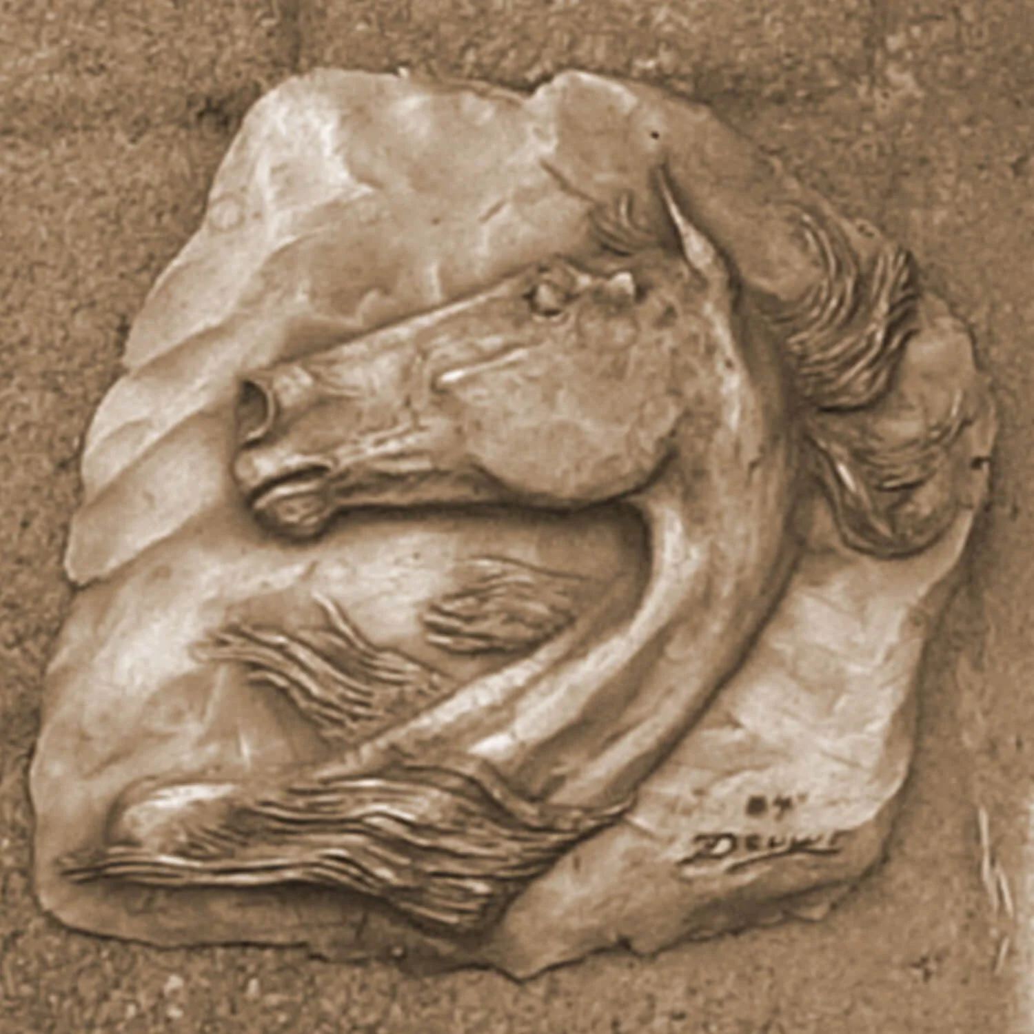 wild horse bas-relief