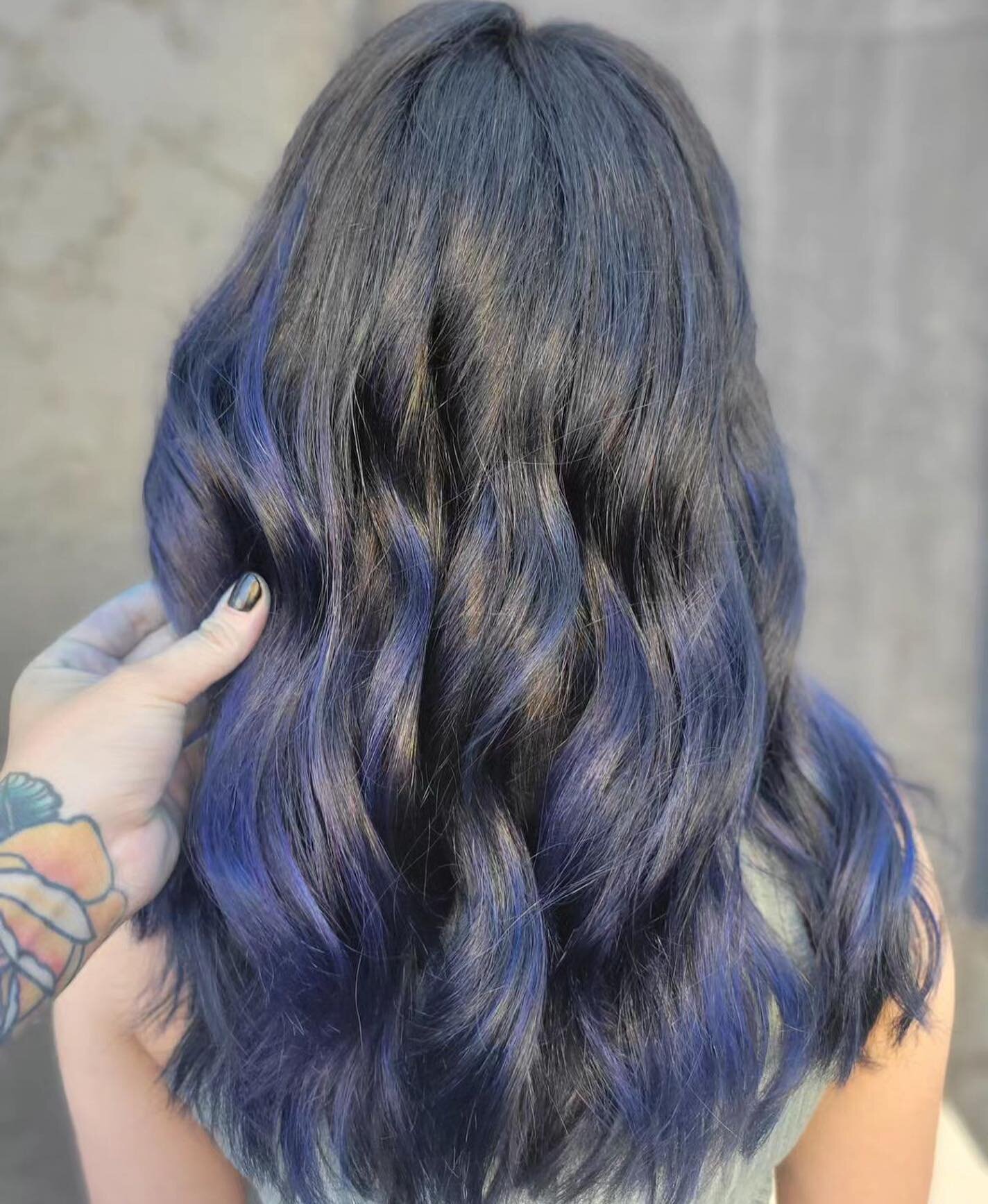 We are so dang happy to welcome @crystalized_color to @vainwestseattle As you can see with this beautiful purple balayage, Crystal is a color mastermind. We&rsquo;re thinking that once word gets out, she&rsquo;s going to be all booked up so make your