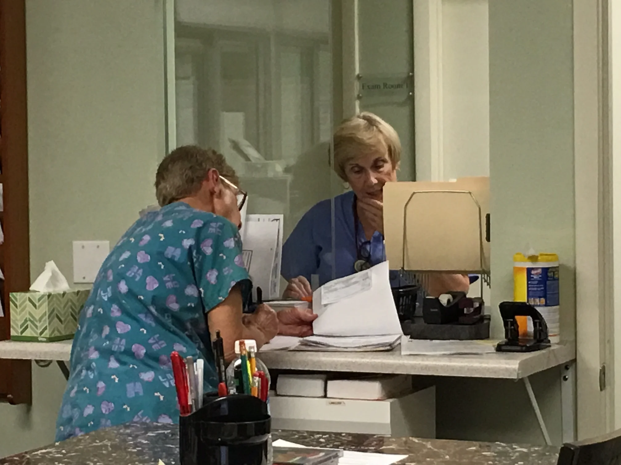 Kathy V. and Deb working hard!
