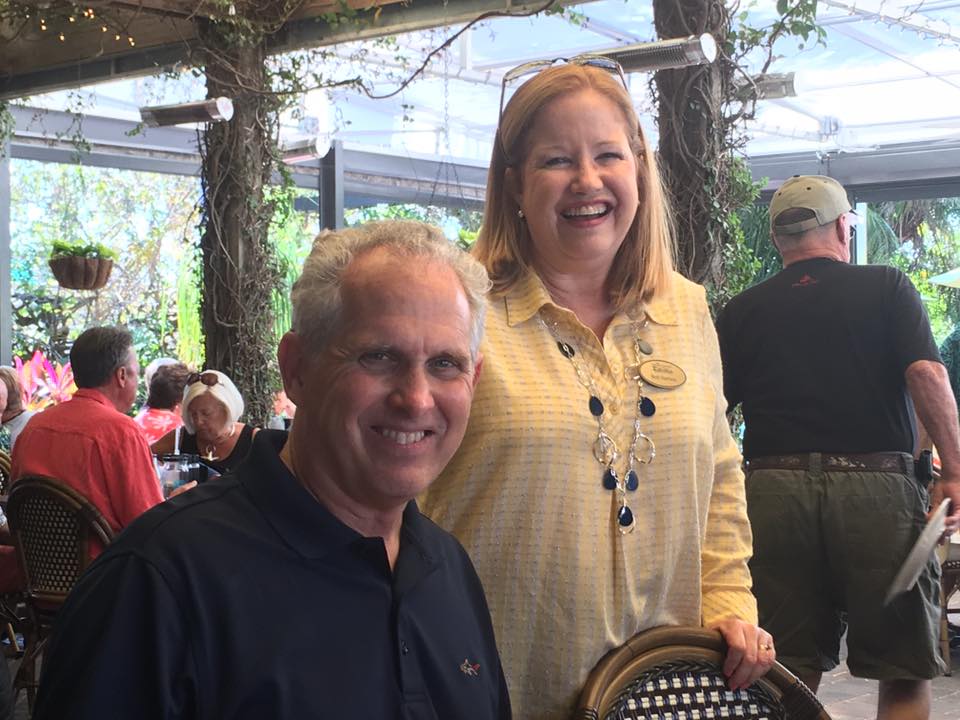 Executive Director Beth Harrison and her husband Jim at the Farlow's on the Water fundraiser, February 2016