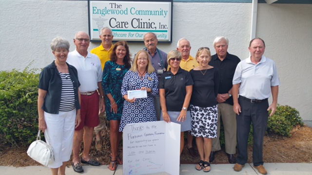 The Board of the Plantation Community Foundation along with clinic volunteers Jim Harrison and Dr. David Klein, Board member Joni Hyde, and Executive Director Beth Harrison