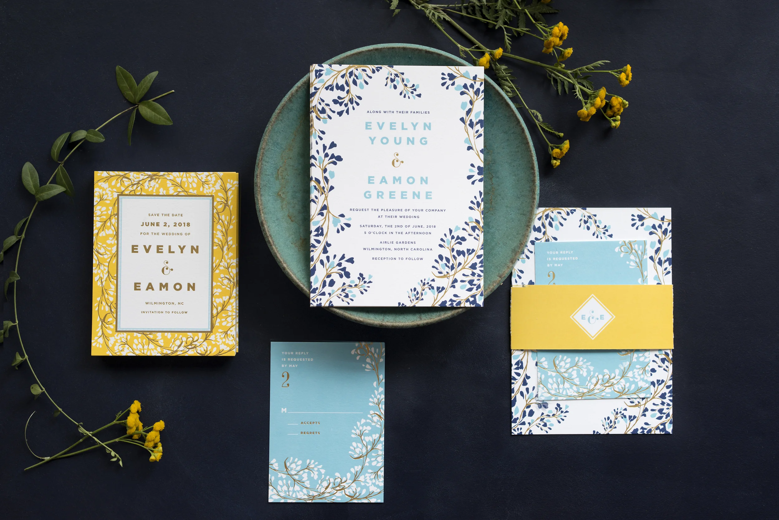 tiny prints wedding invitations