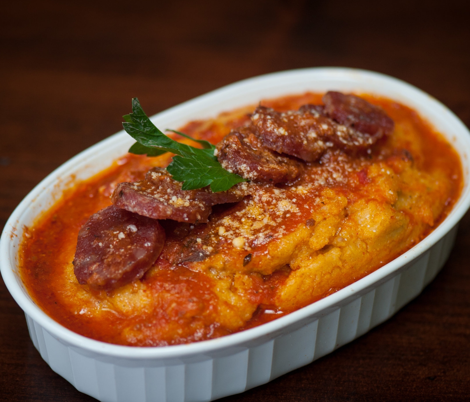 Polenta with Sausage Sauce