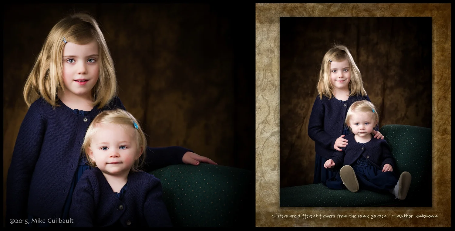 Gift portraits come in popular sizes for easy framing.