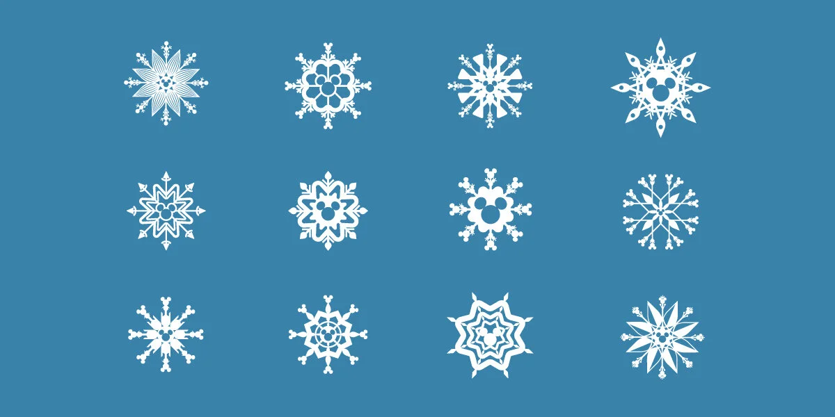 Multiple rounds of Mickey snowflakes