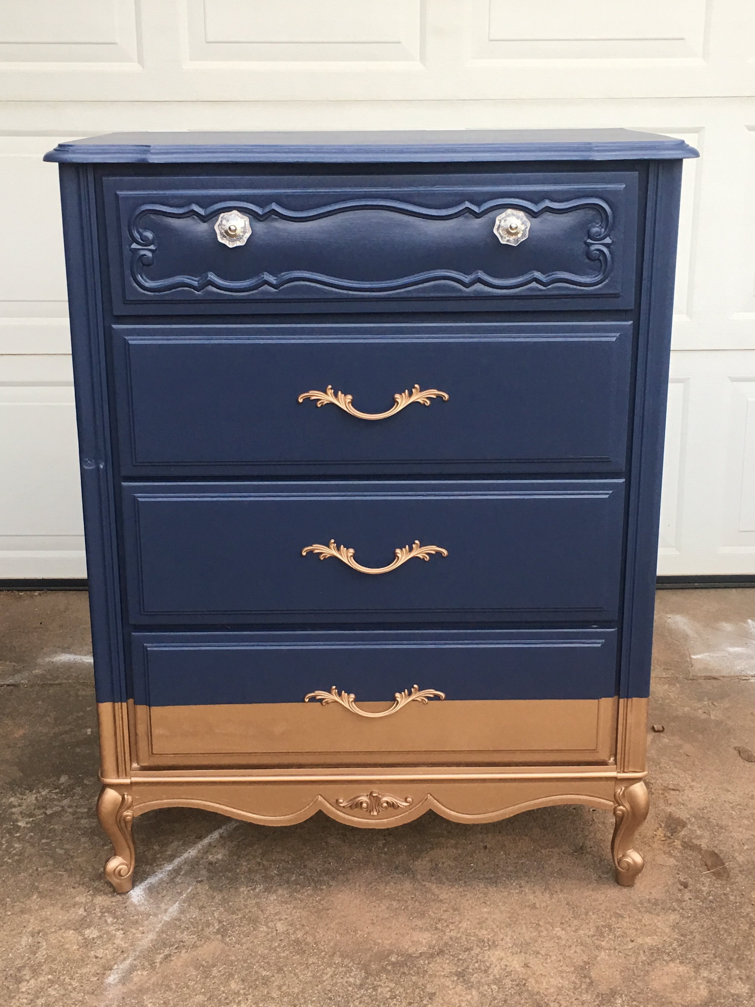 Gold Dipped French Provincial Chest of Drawers