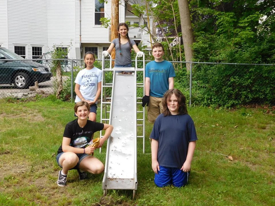Youth Group fixing up the FFC playground